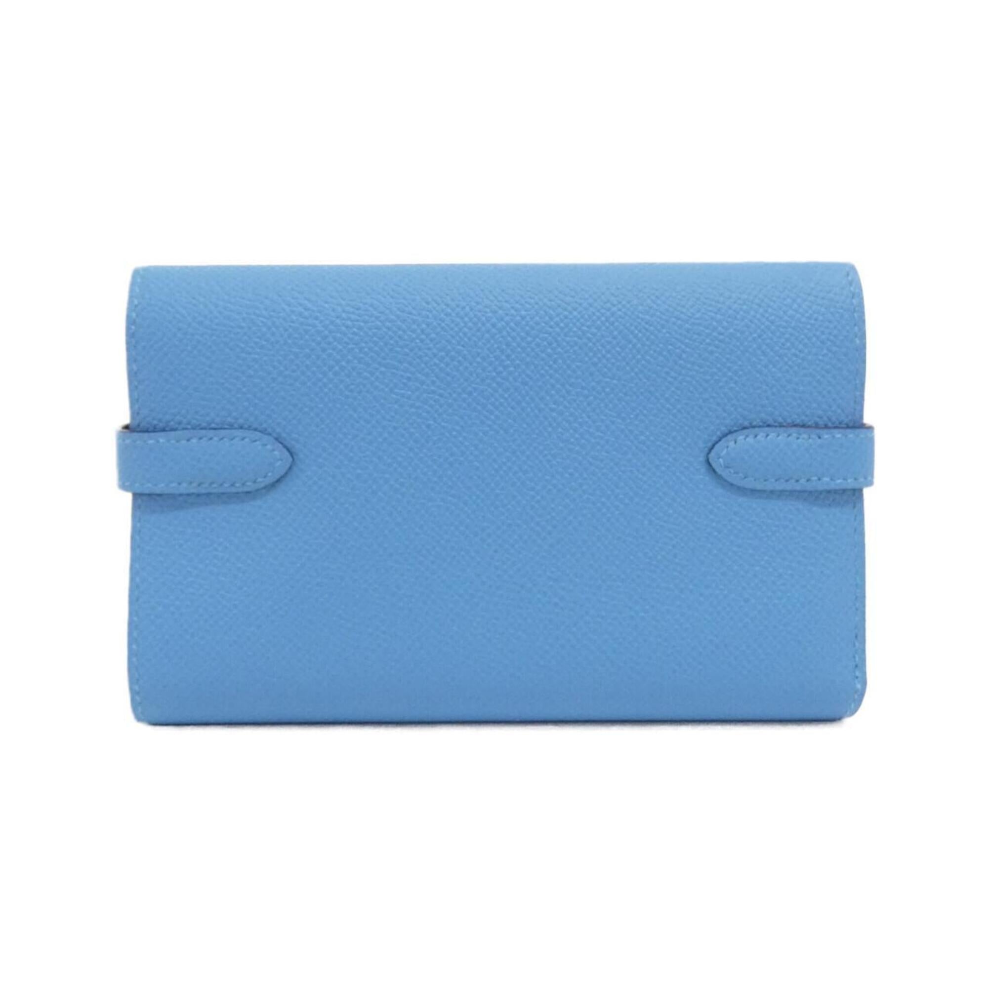 Hermes Blue Epsom Leather Wallet (Tri-Fold) (Pre-Owned)
