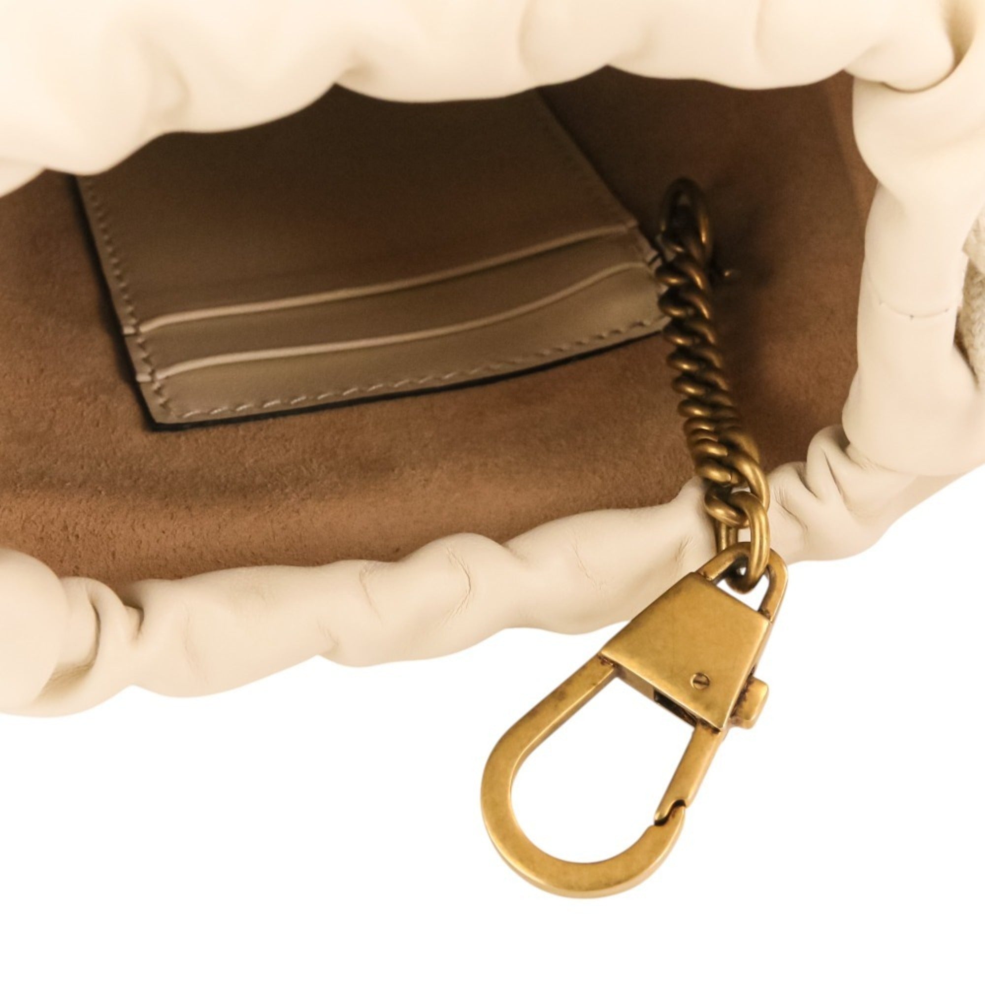 Gucci Gg Marmont Ivory Leather Shoulder Bag (Pre-Owned)