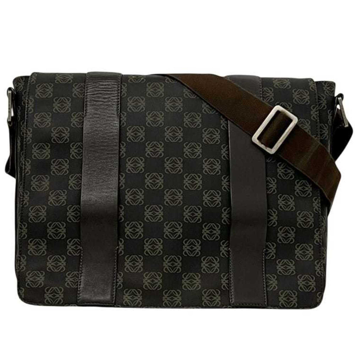 Loewe Dark Brown Pvc Leather Messenger Bag Shoulder Bag (Pre-Owned)