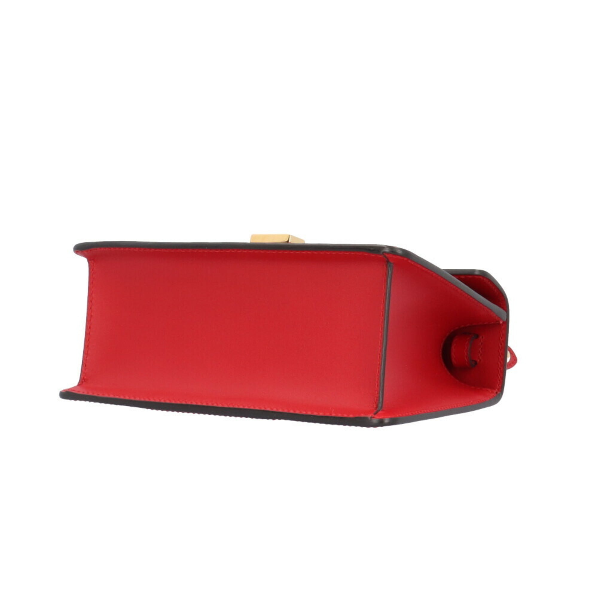 Gucci Red Color Leather Shoulder Bag (Pre-Owned)