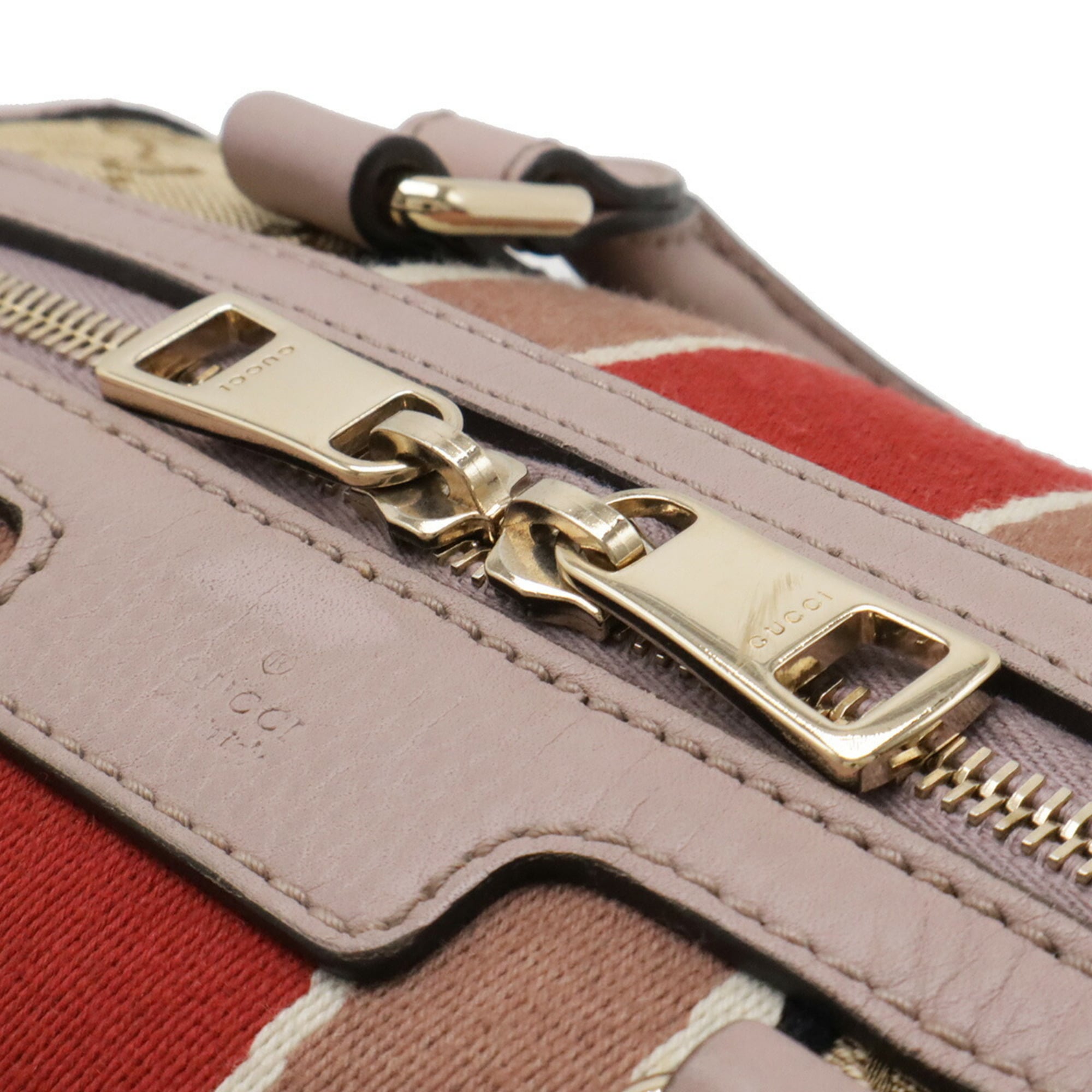 Gucci Beige Pink Pink Red Red Color Yellow Gg Canvas Handbag (Pre-Owned)