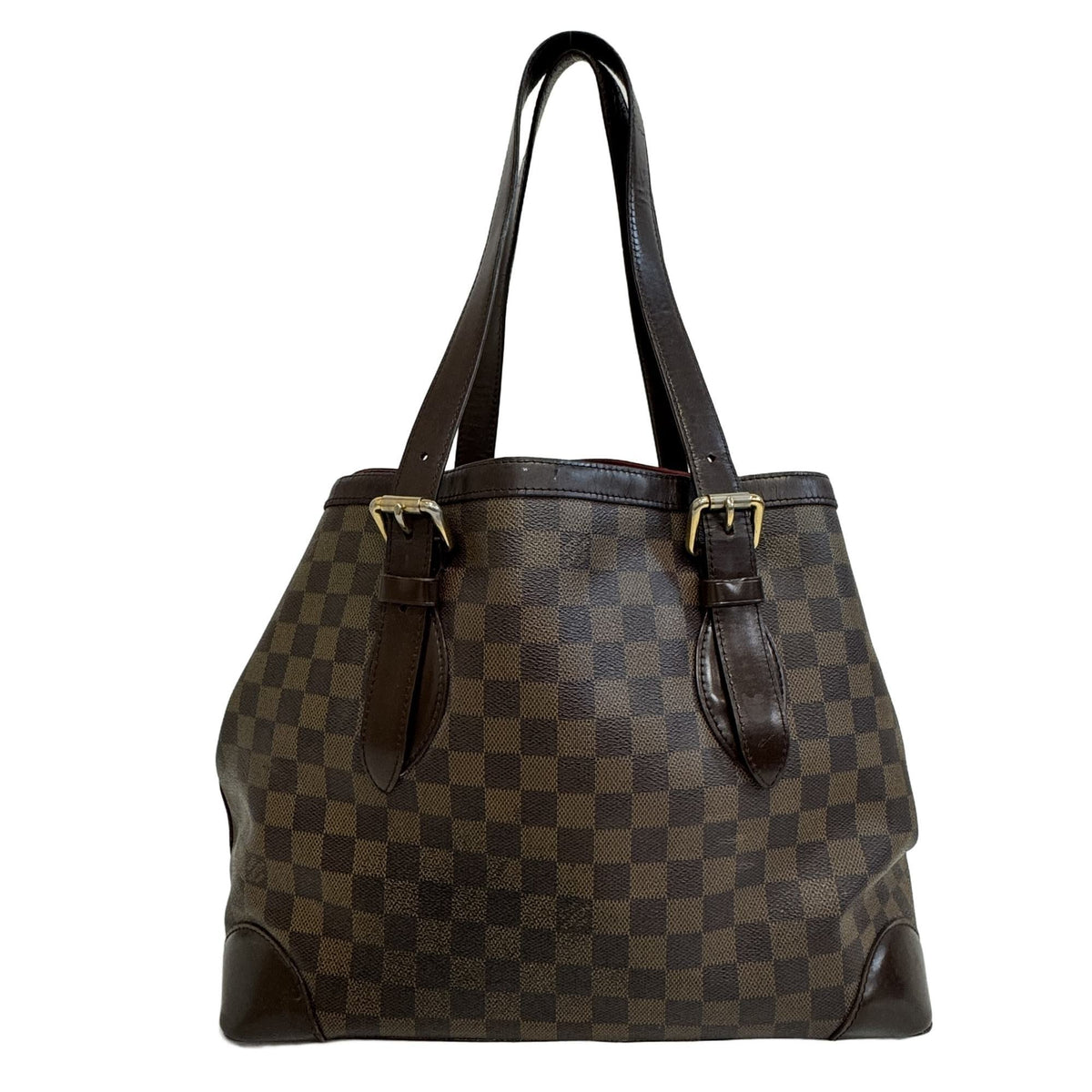 Louis Vuitton Brown Damier Canvas Ebene Red Color Damier Canvas Handbag (Pre-Owned)