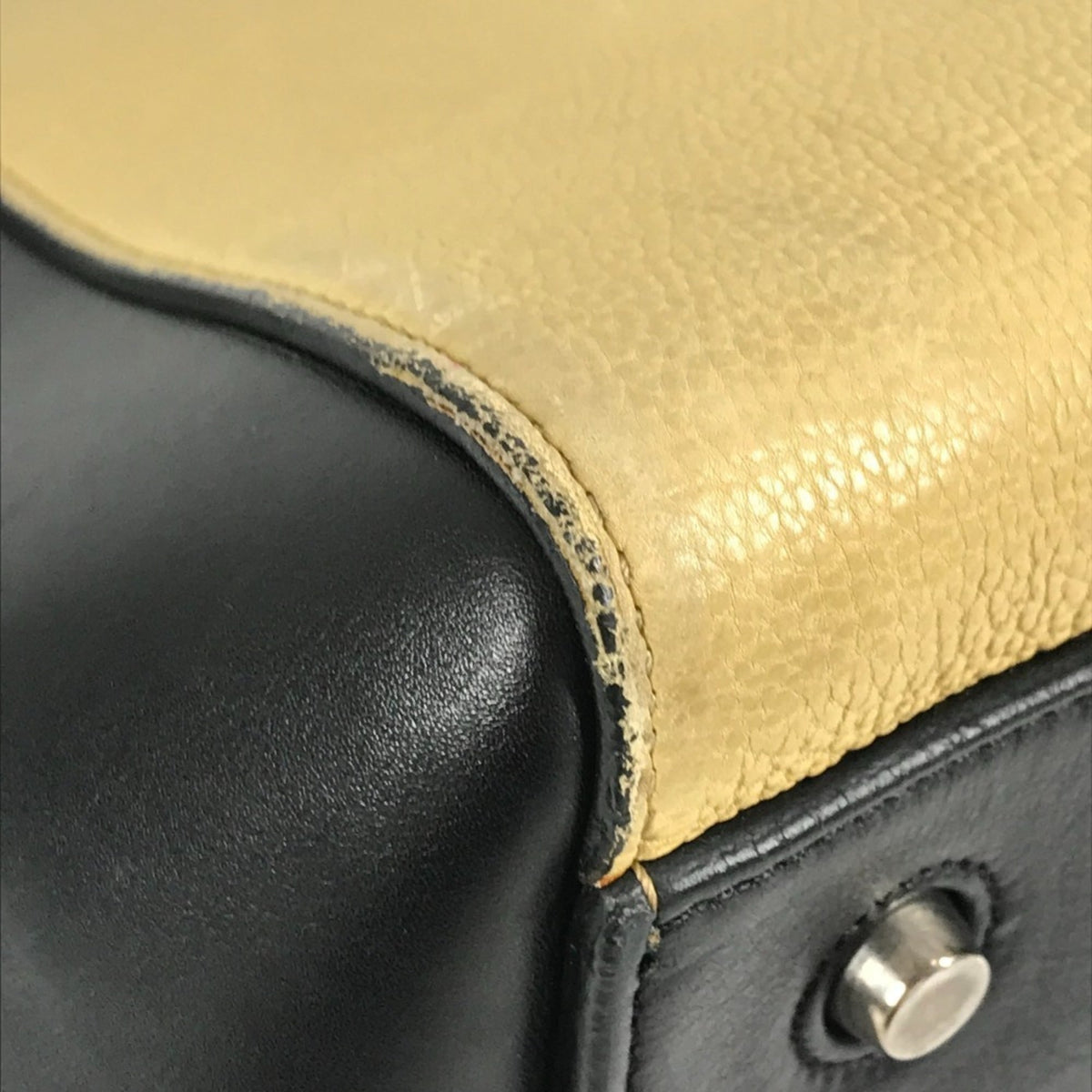 Celine Beige Navy Leather Handbag Shoulder Bag (Pre-Owned)