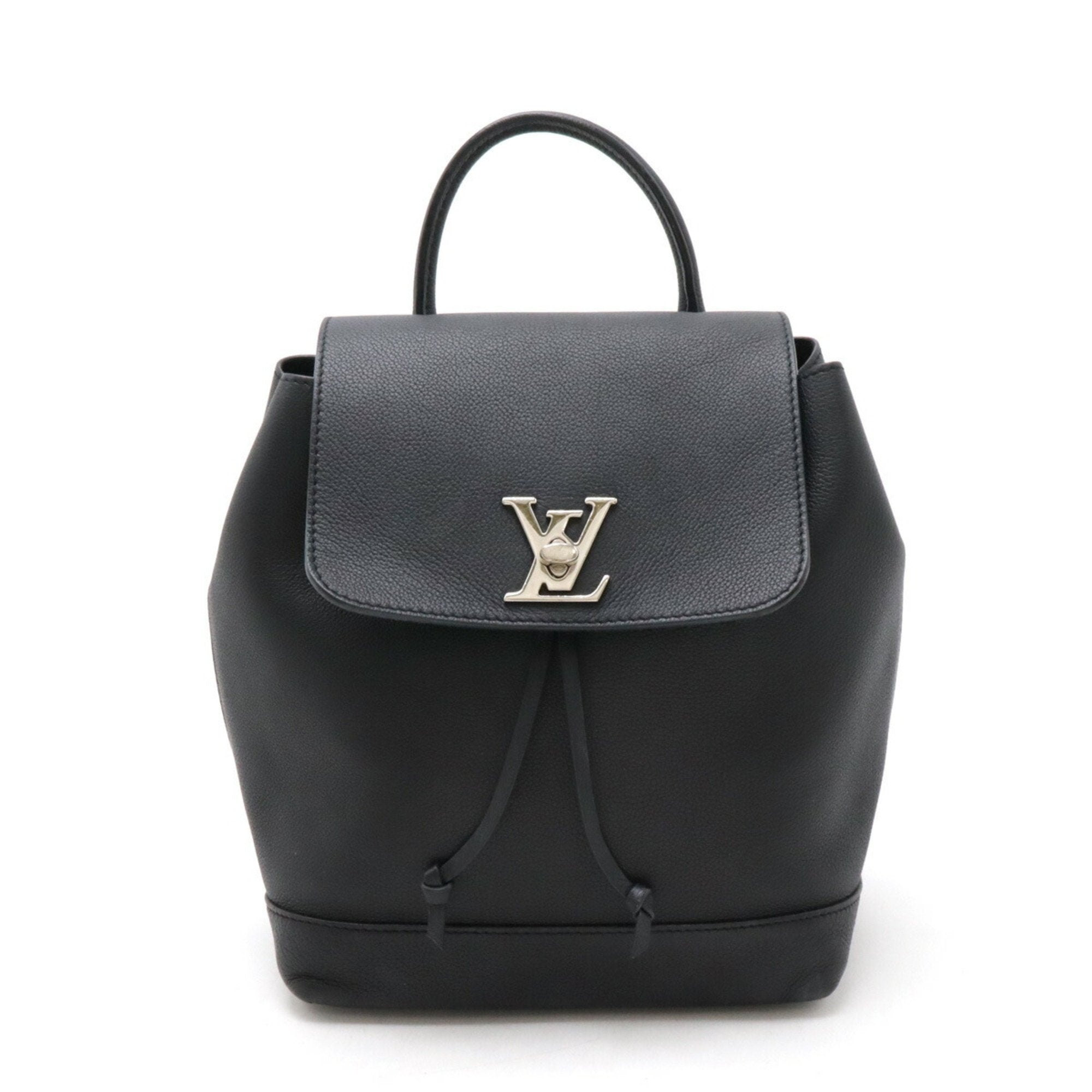 Louis Vuitton Noir Leather Backpack (Pre-Owned)