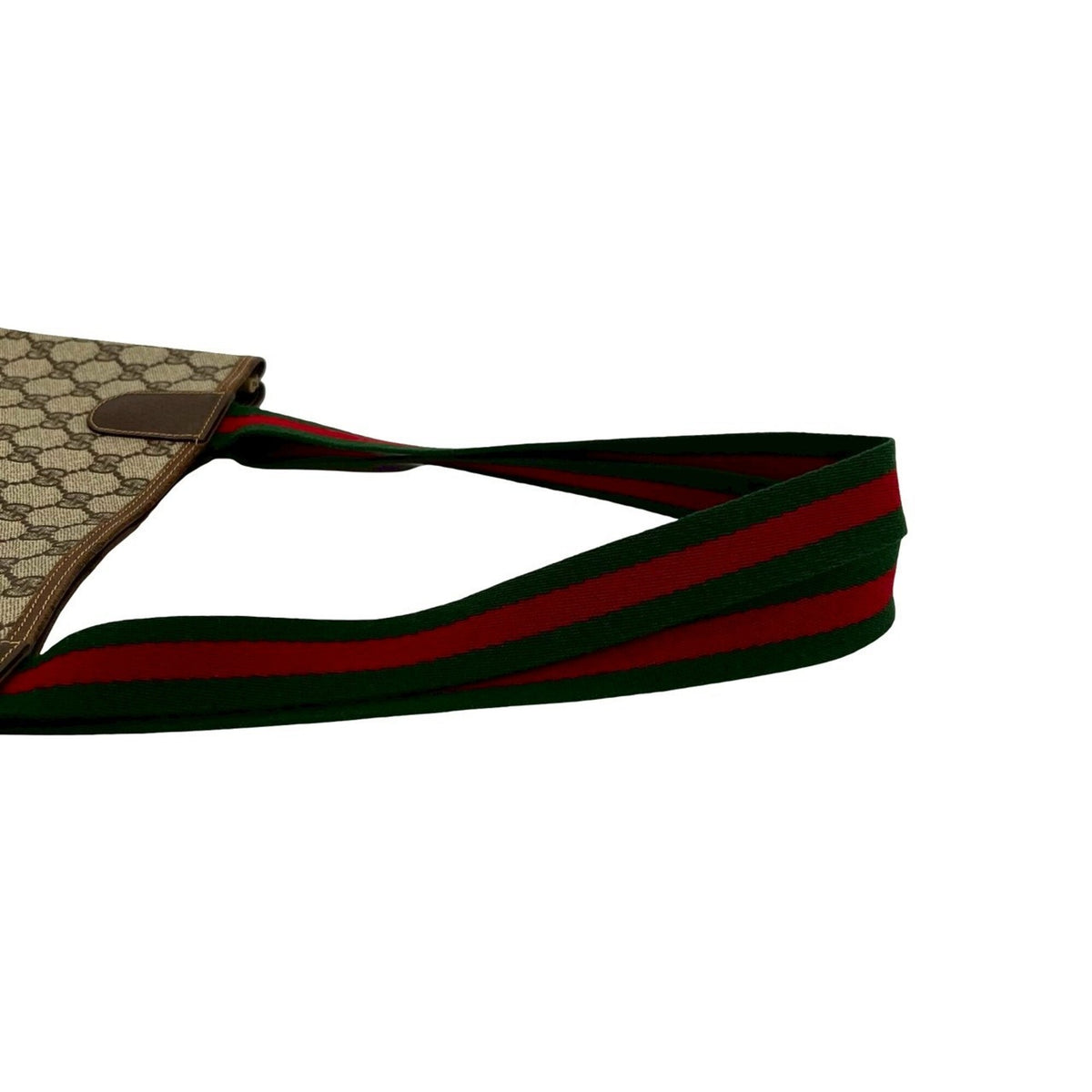 Gucci Brown Green Red Color Pvc Leather Handbag Tote Bag (Pre-Owned)
