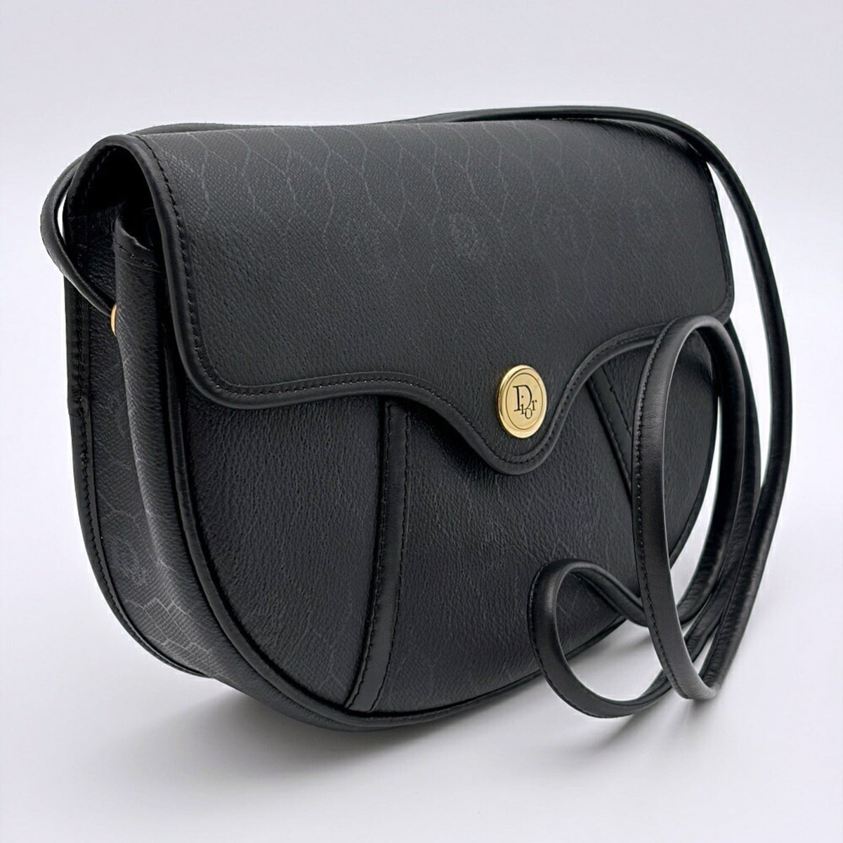 Christian Dior Black Pvc Leather Pochette Shoulder Bag (Pre-Owned)