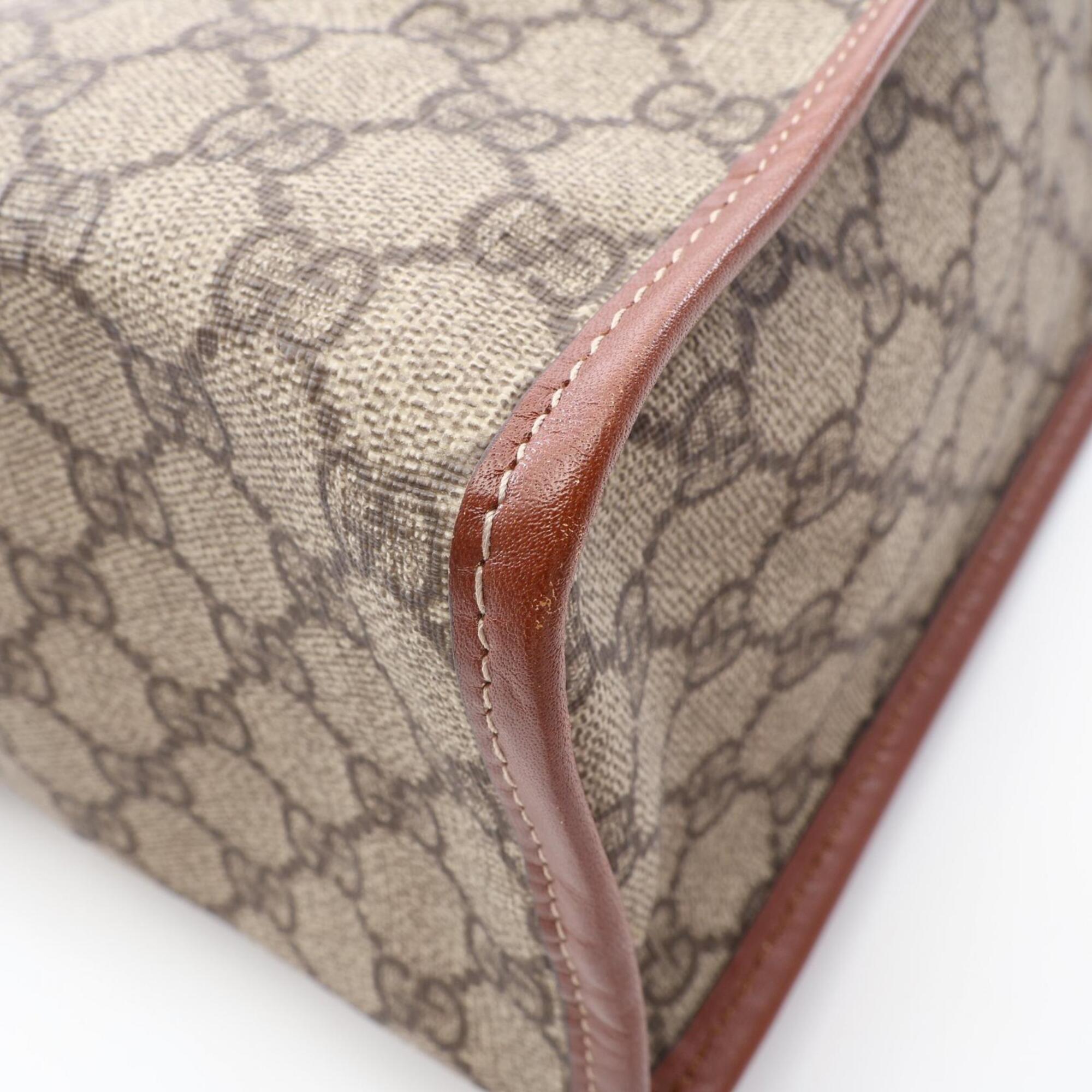 Gucci Beige Brown Multi-Color Pvc Leather Handbag Tote Bag (Pre-Owned)