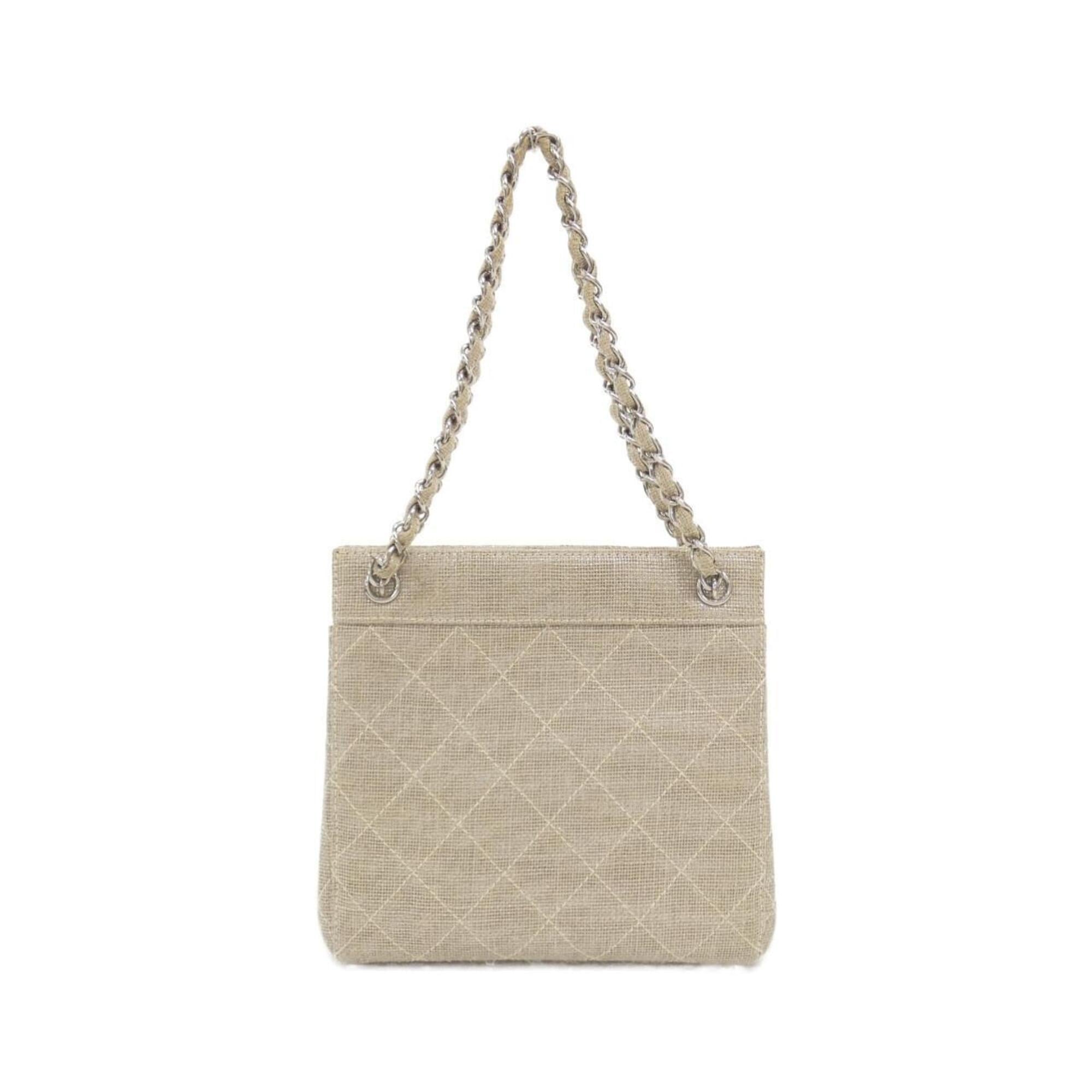 Chanel Beige Linen Handbag (Pre-Owned)
