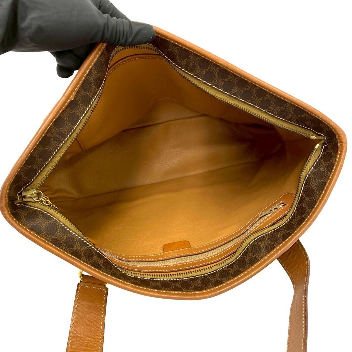 Celine Brown Leather Pvc Handbag Tote Bag (Pre-Owned)