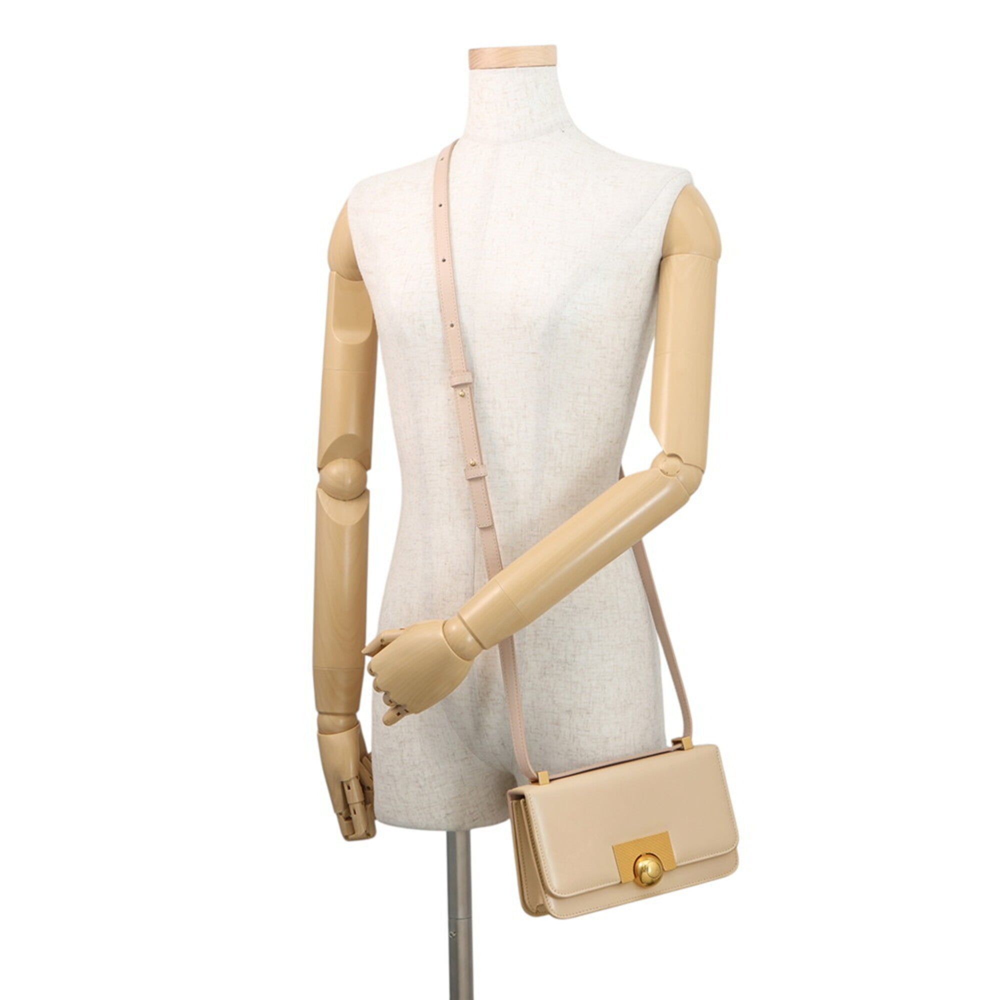 Bottega Veneta Beige Leather Handbag Shoulder Bag (Pre-Owned)