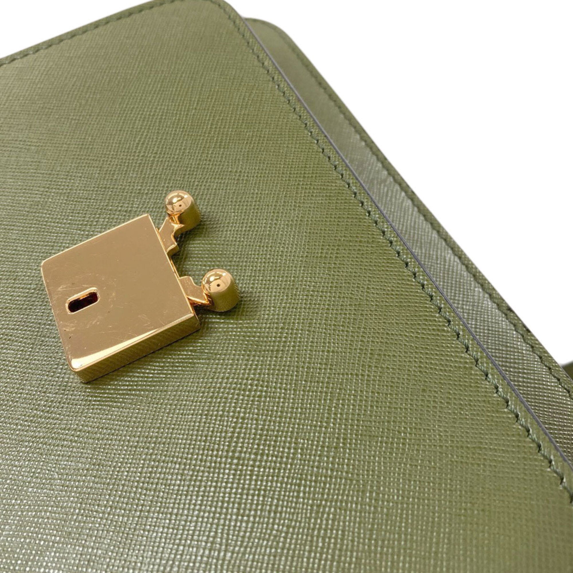 Marni Khaki Leather Shoulder Bag (Pre-Owned)