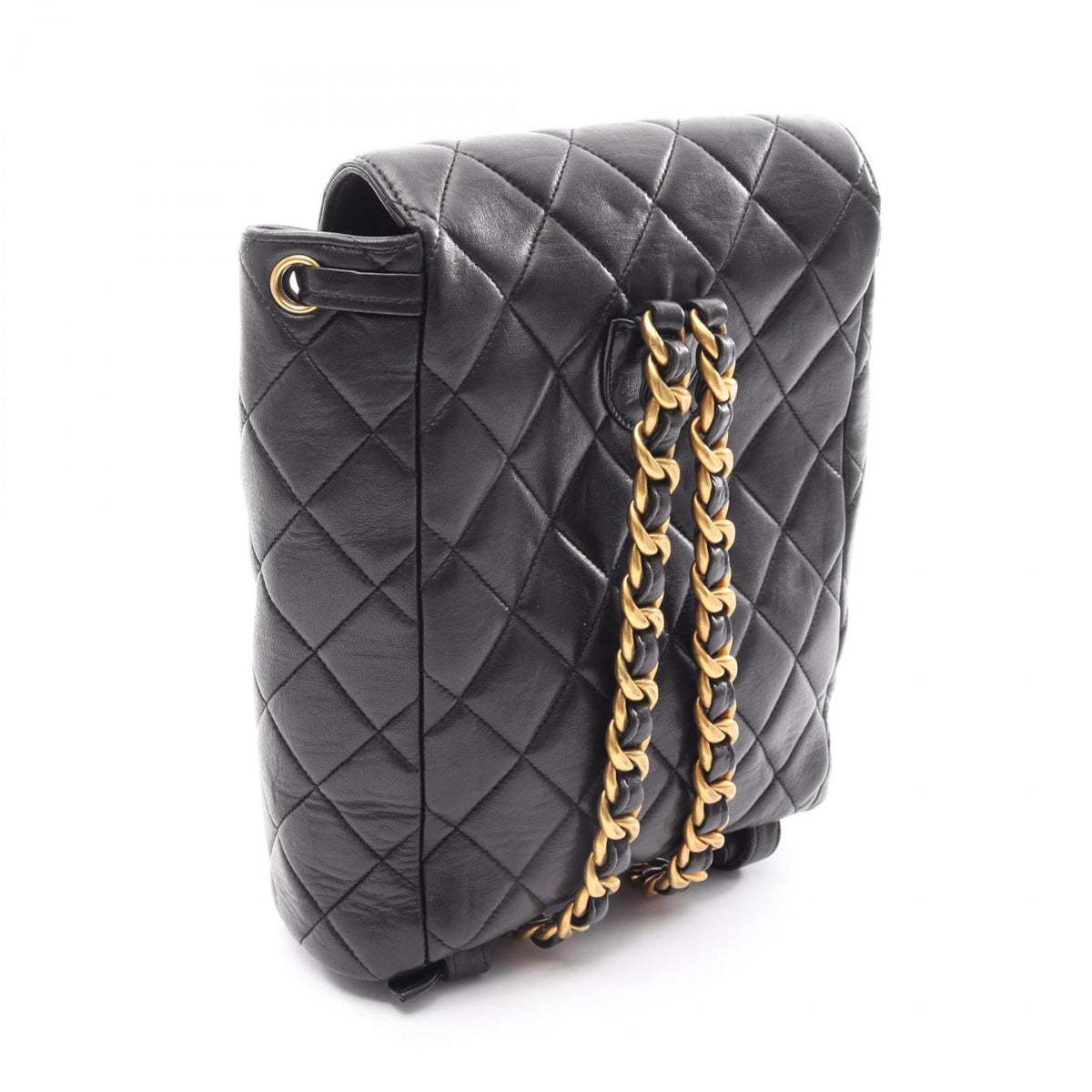 Chanel Black Leather Backpack Handbag (Pre-Owned)
