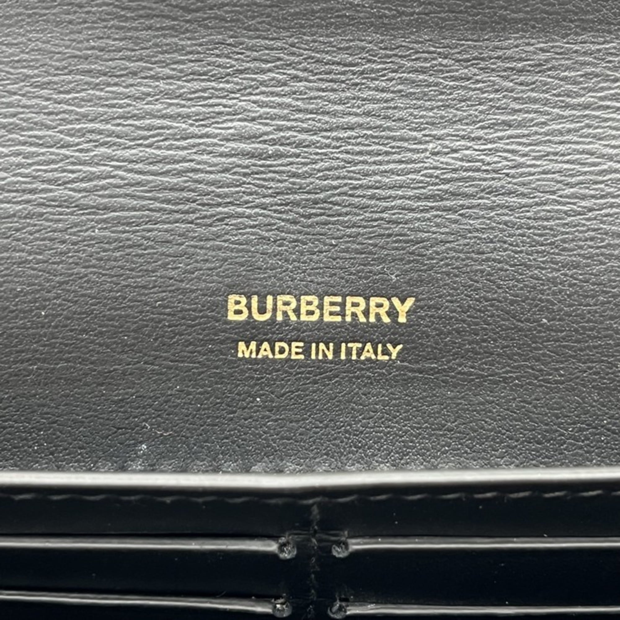 Burberry Black Leather Long Wallet (Bi-Fold) (Pre-Owned)
