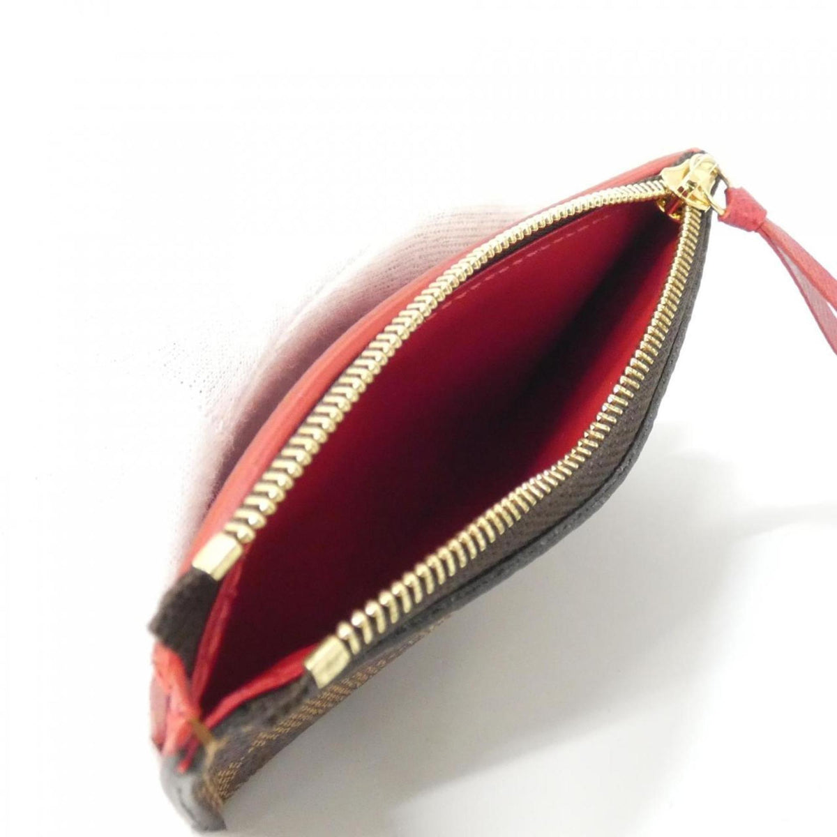 Louis Vuitton Ebene Rouge Coated Canvas Wallet (Tri-Fold) (Pre-Owned)