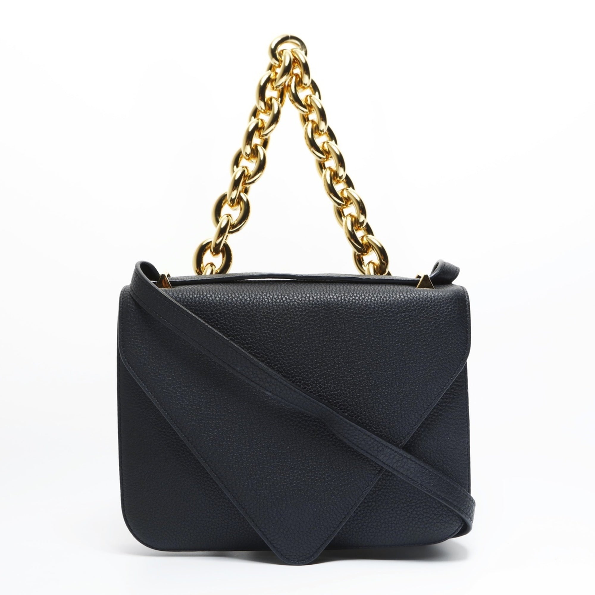 Bottega Veneta Black Leather Shoulder Bag (Pre-Owned)