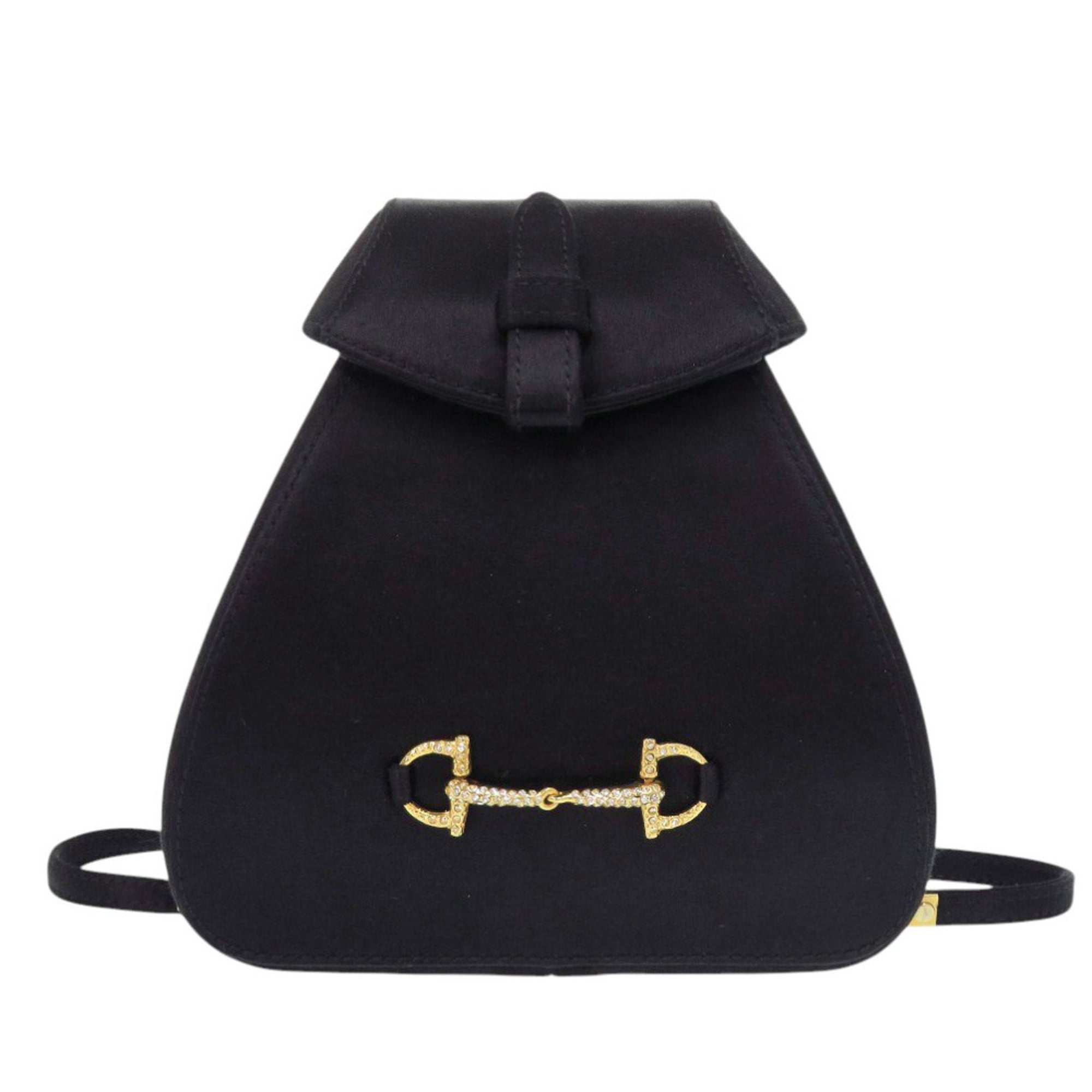 Gucci Black Satin Rhinestone Backpack (Pre-Owned)