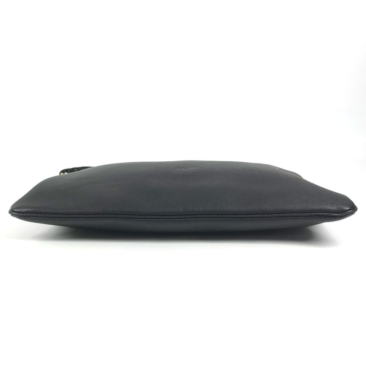 Versace Black Leather Clutch Bag Handbag (Pre-Owned)