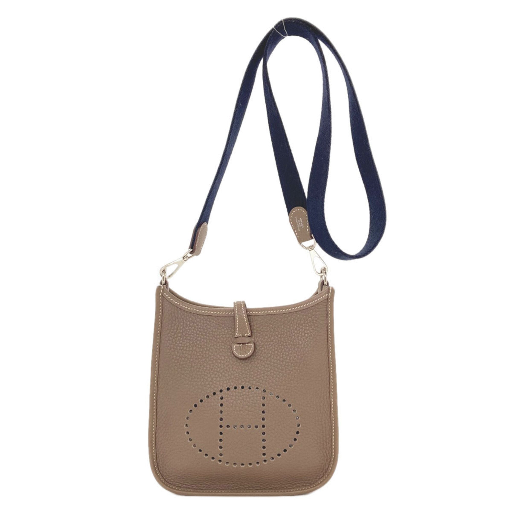 Hermes Etoupe Gray Taurillon Clemence Leather Shoulder Bag (Pre-Owned)
