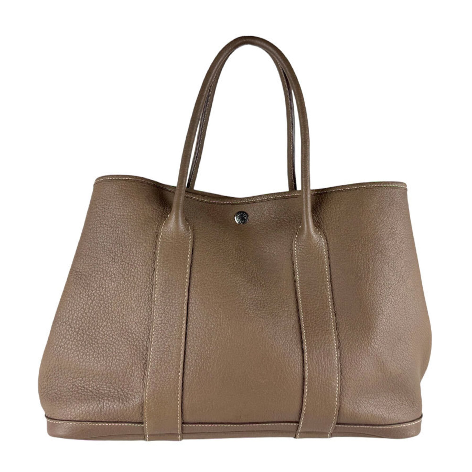 Hermes Etoupe Gray Negonda Leather Handbag (Pre-Owned)