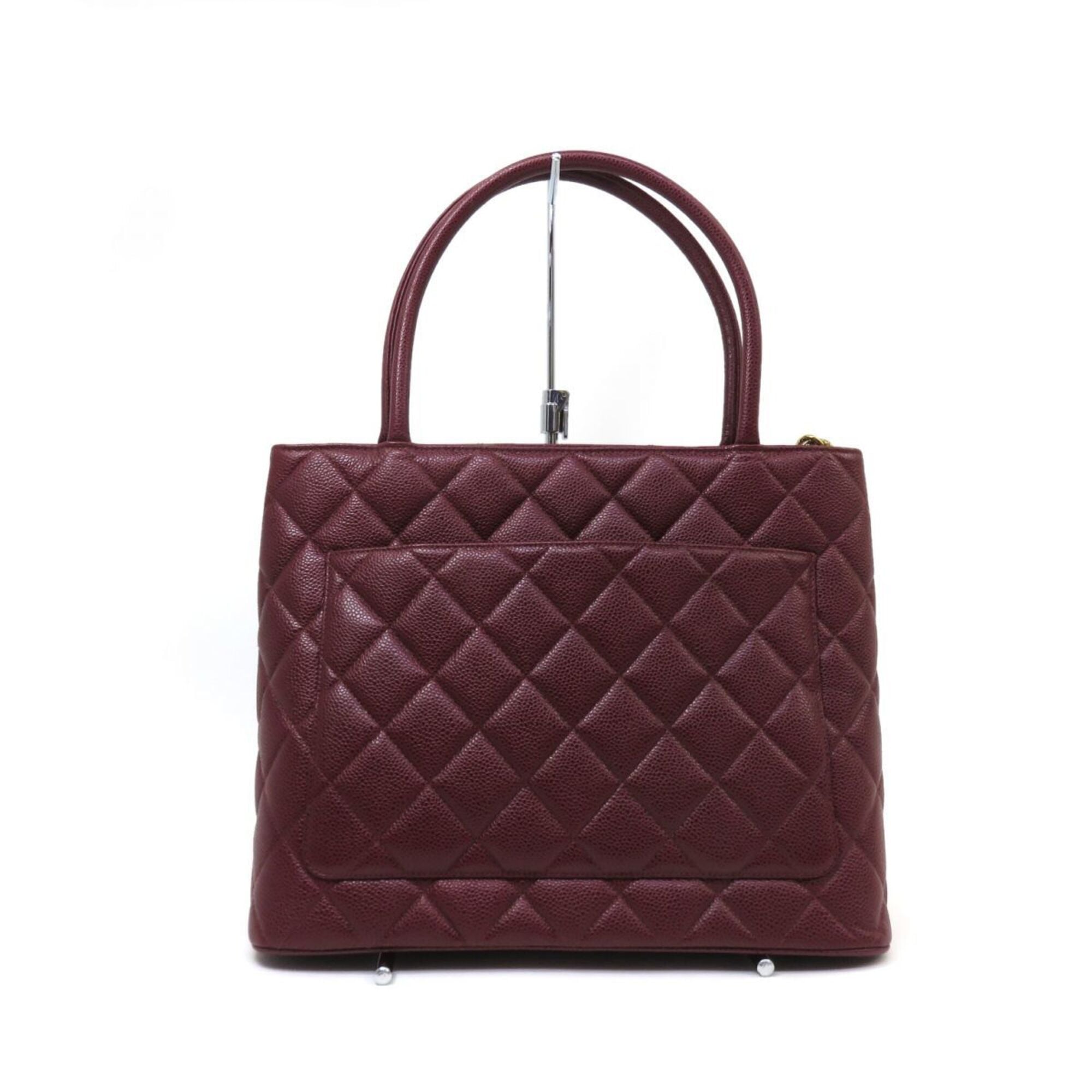 Chanel Bordeaux Grained Calfskin Handbag Tote Bag (Pre-Owned)