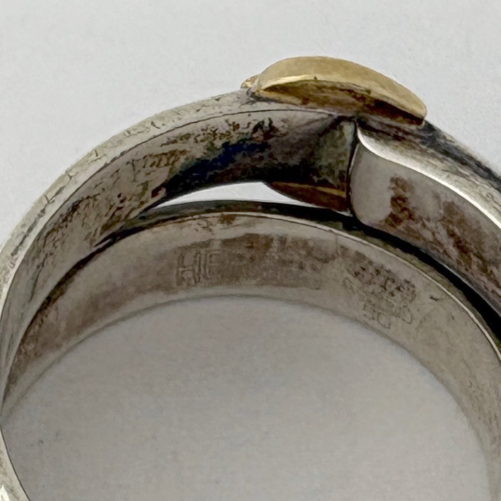 Hermes Gold Silver Yellow Gold (18K) Silver 925 Band Ring (Pre-Owned)