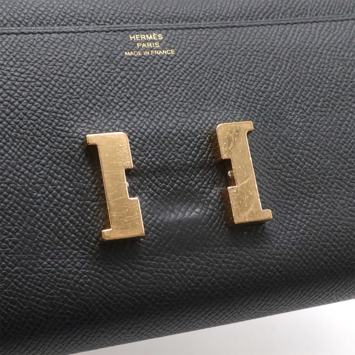 Hermes Constance Black Epsom Leather Long Wallet (Bi-Fold) (Pre-Owned)