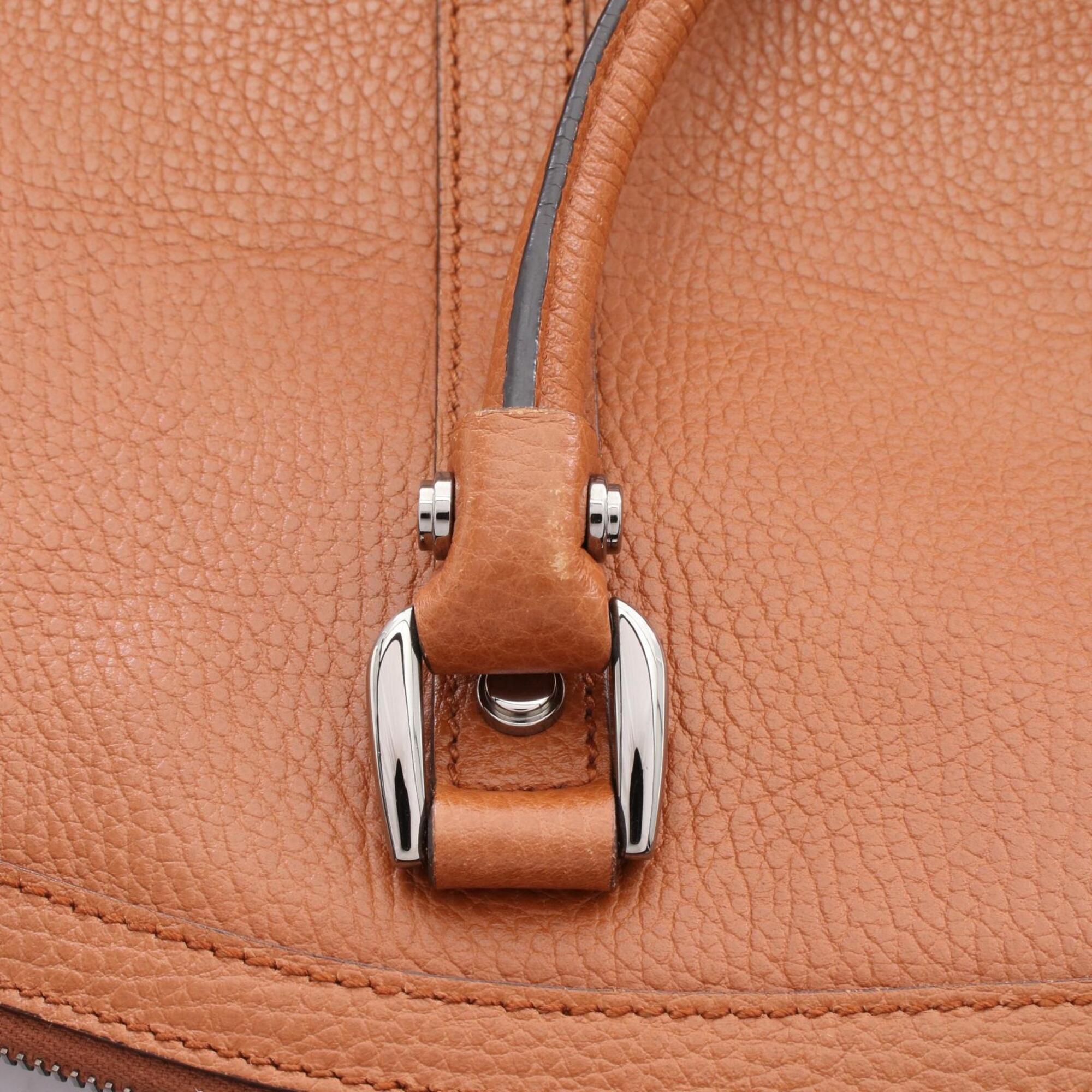 Gucci Brown Leather Handbag Tote Bag (Pre-Owned)