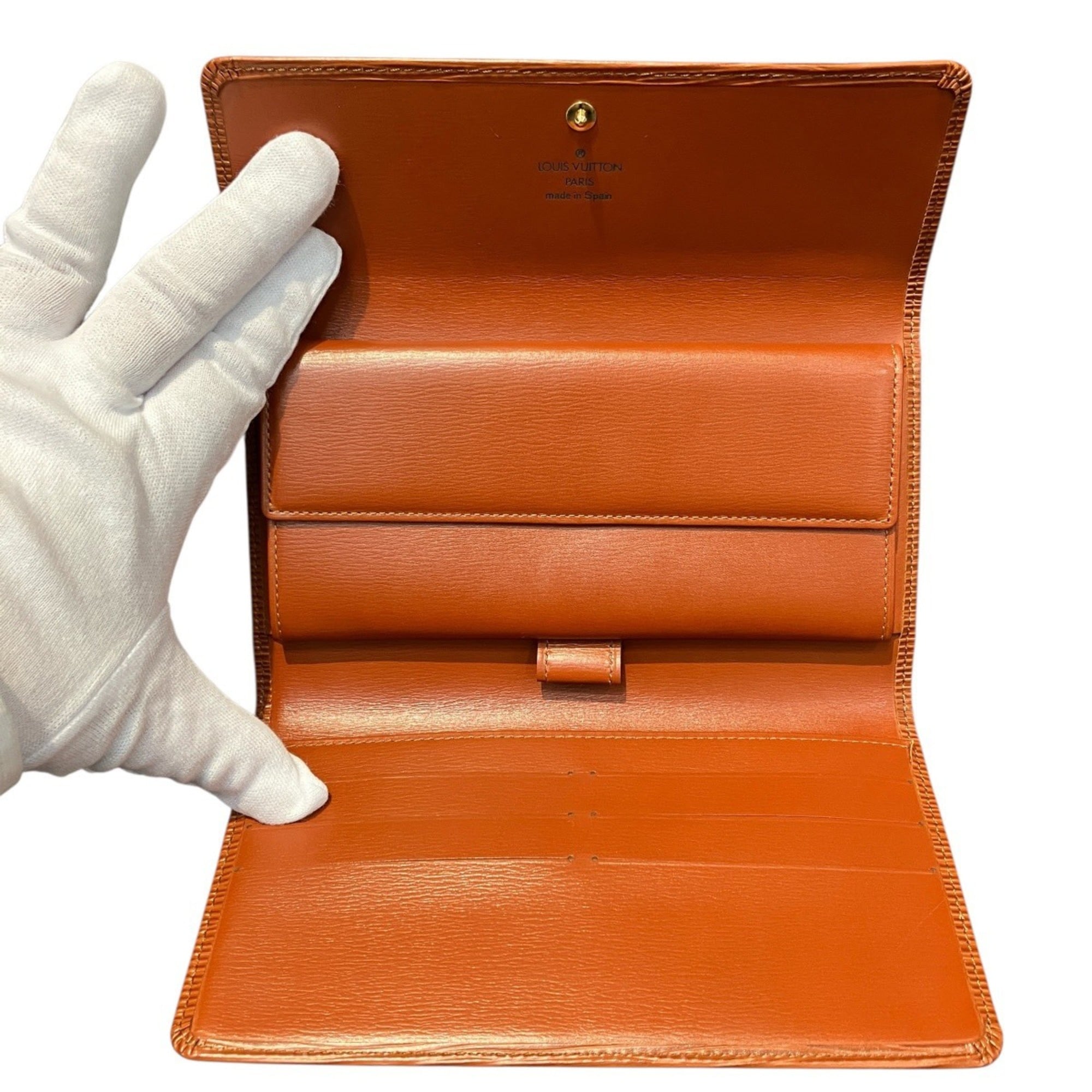 Louis Vuitton Brown Leather Long Wallet (Bi-Fold) (Pre-Owned)