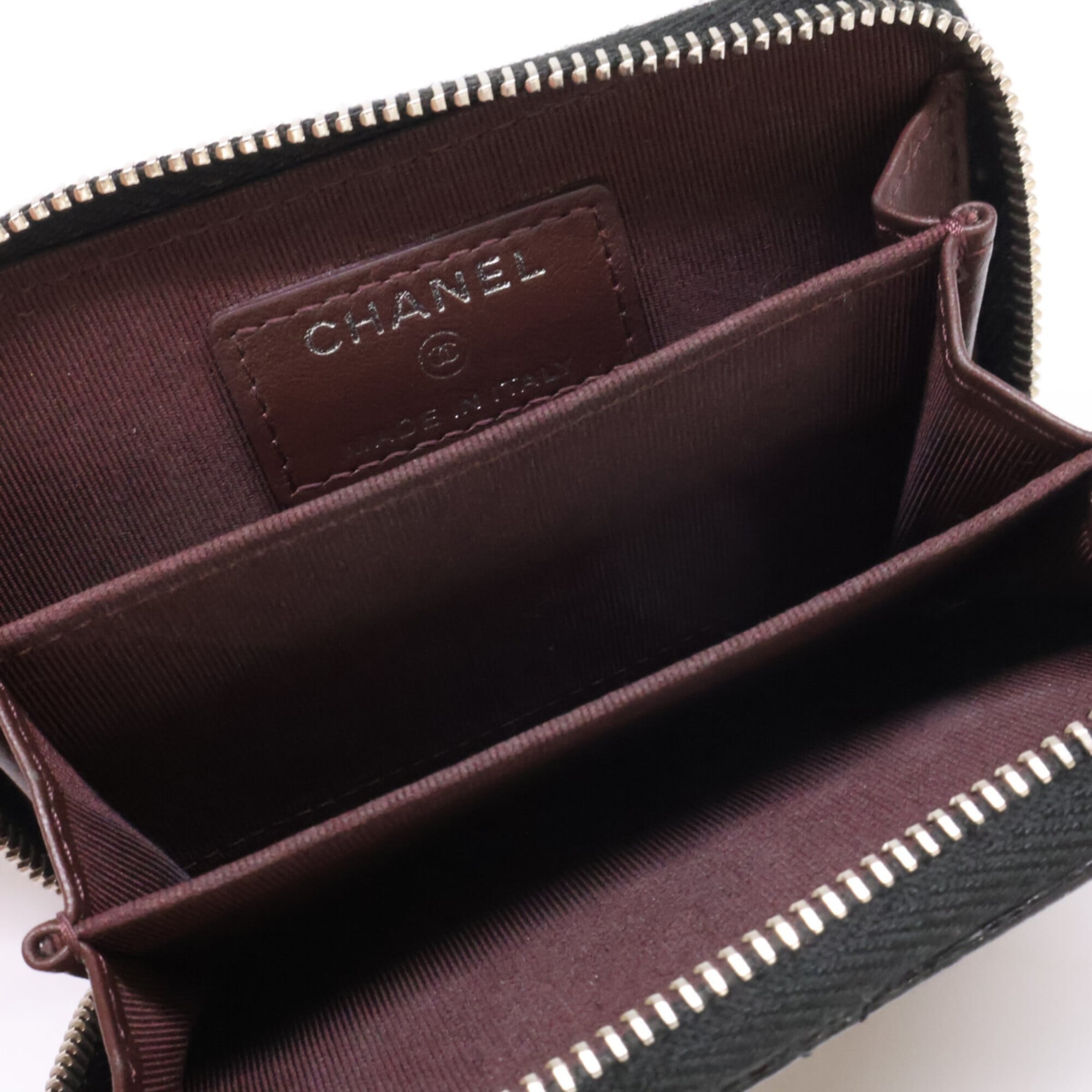 Chanel Black Grained Calfskin Coin Purse/Coin Case (Pre-Owned)