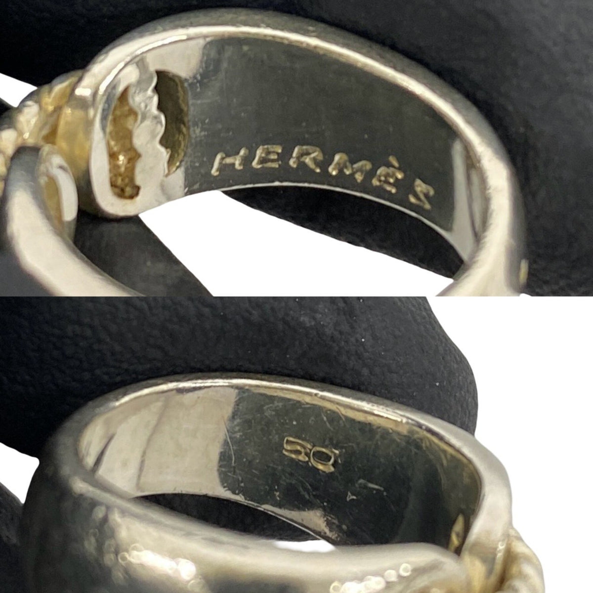 Hermes Silver Silver 925 Band Ring (Pre-Owned)
