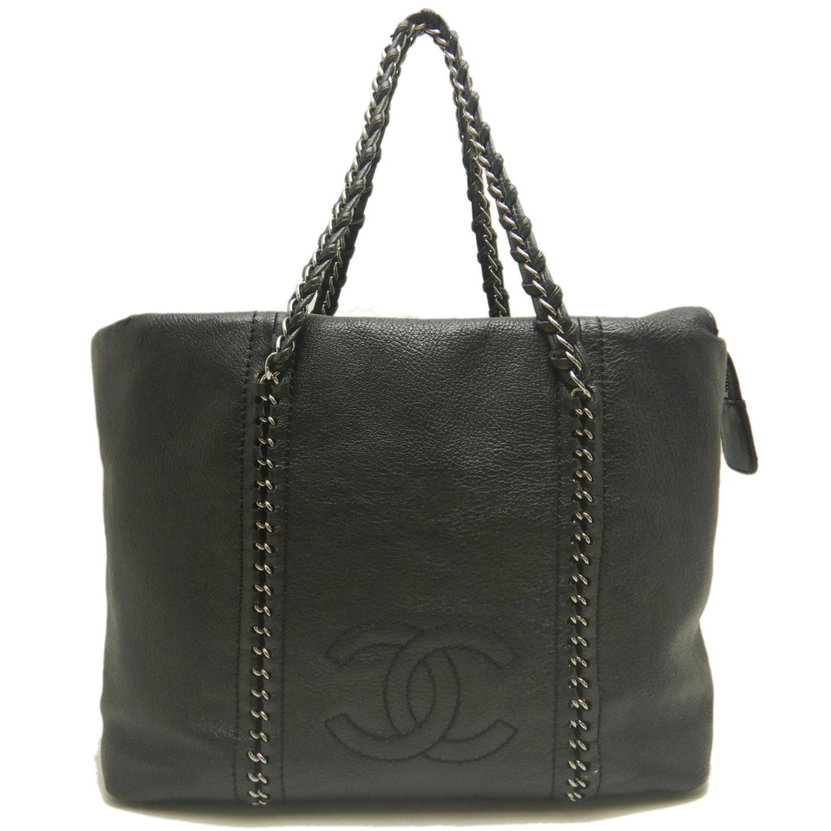 Chanel Black Leather Tote Bag (Pre-Owned)