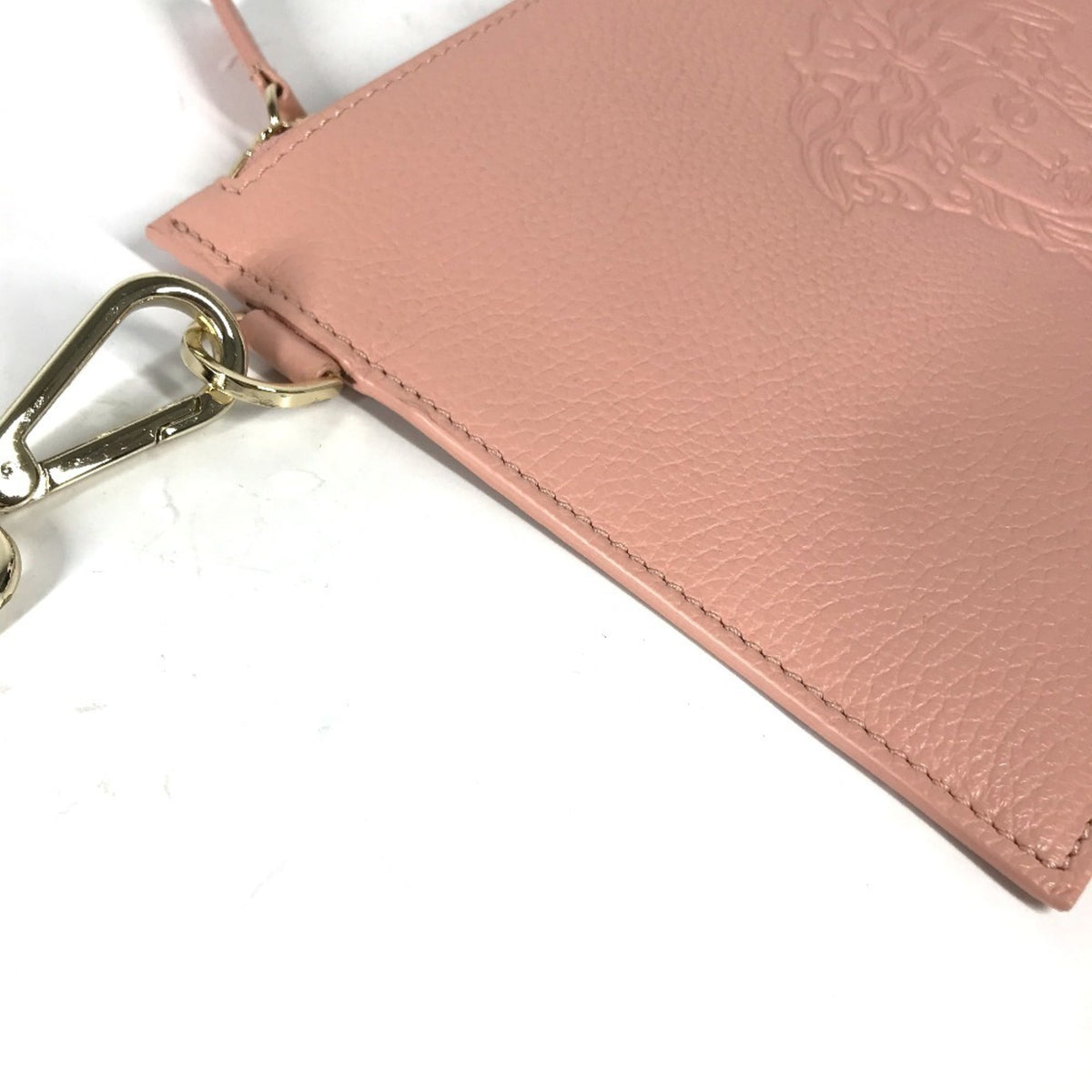 Versace Pink Leather Clutch Bag Pouch (Pre-Owned)
