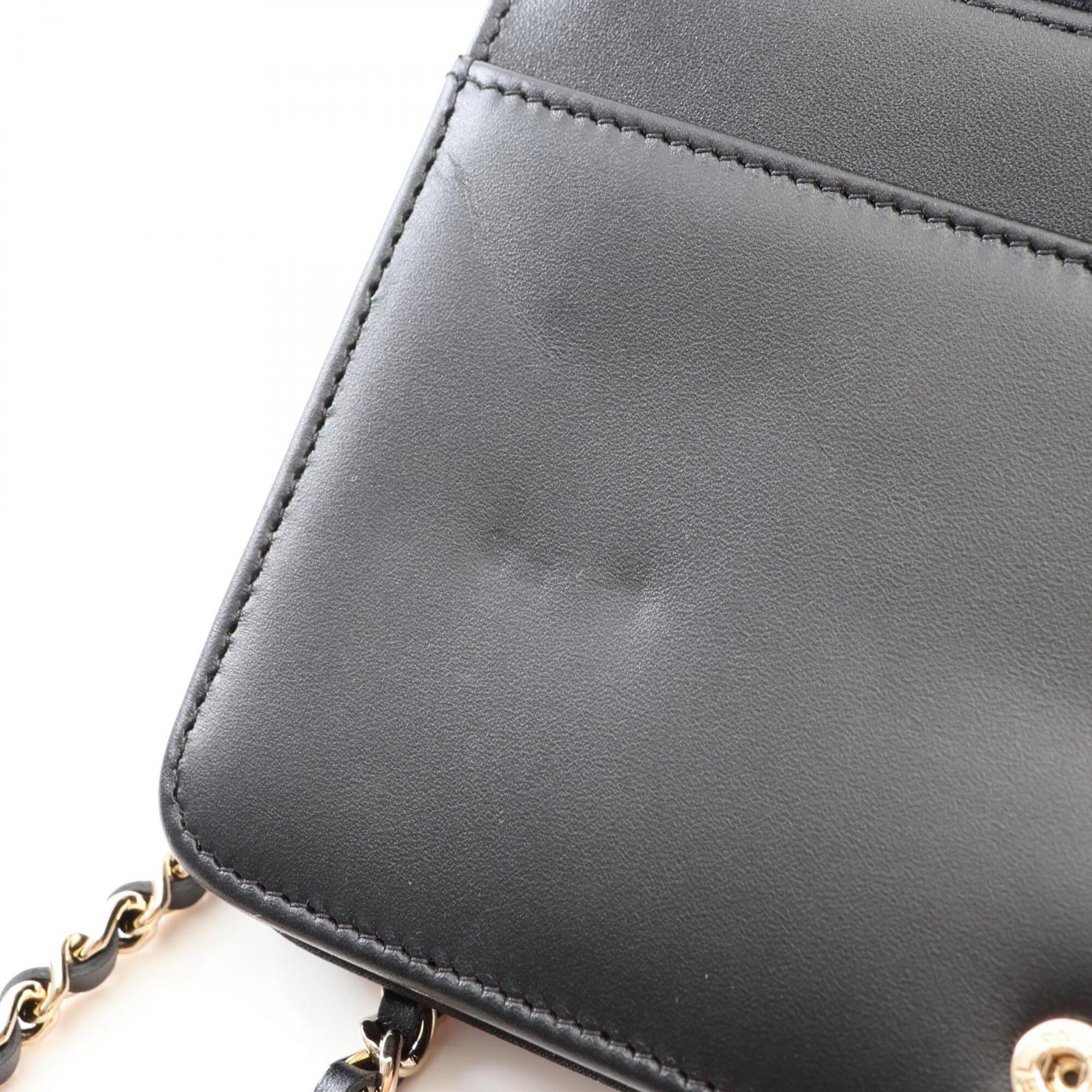 Chanel Black Leather Grained Calfskin Handbag Shoulder Bag (Pre-Owned)