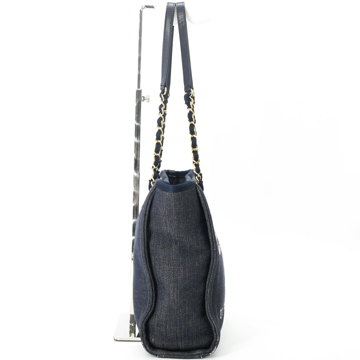 Chanel Deauville Navy Canvas Tote Bag (Pre-Owned)