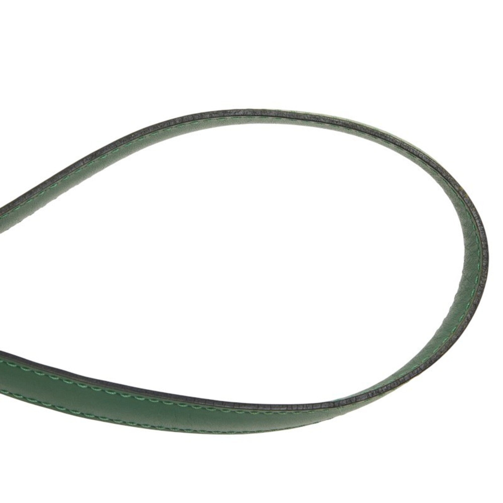 Louis Vuitton Borneo Green Leather Shoulder Bag (Pre-Owned)