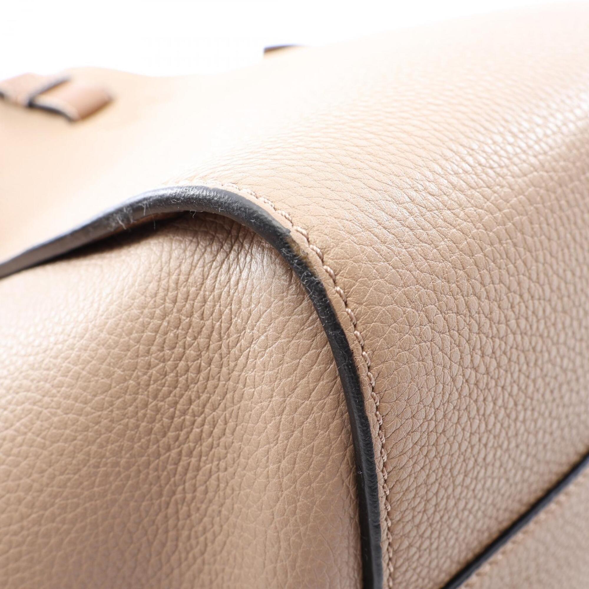 Loewe Beige Brown Leather Handbag (Pre-Owned)