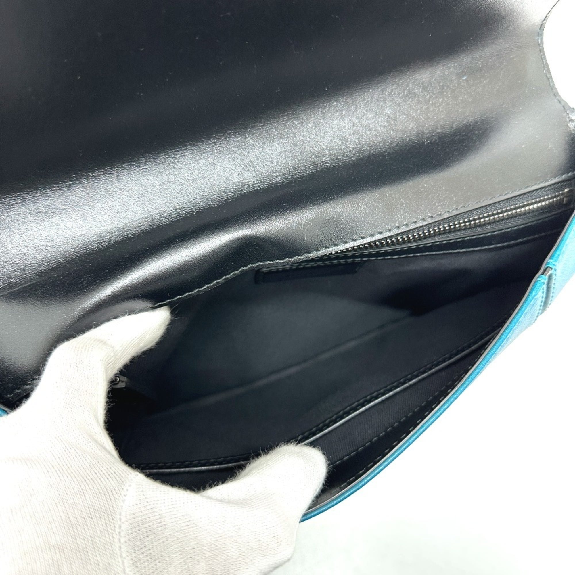 Bvlgari Blue Turquoise Leather Handbag (Pre-Owned)