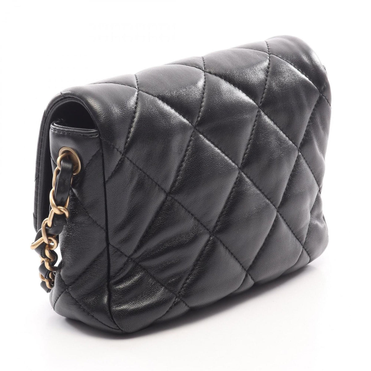 Chanel Black Leather Handbag Shoulder Bag (Pre-Owned)
