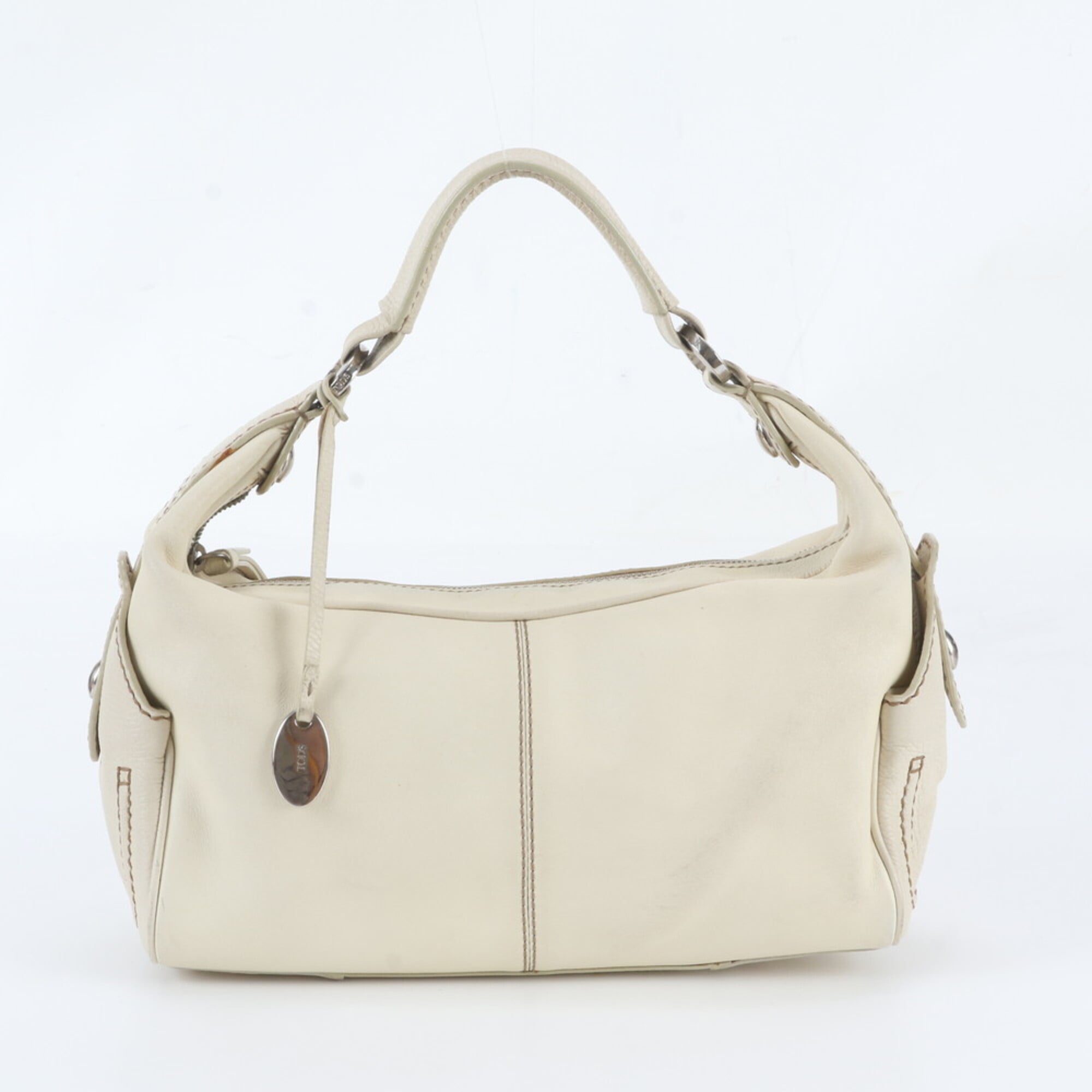 Tod's White Leather Handbag Shoulder Bag (Pre-Owned)