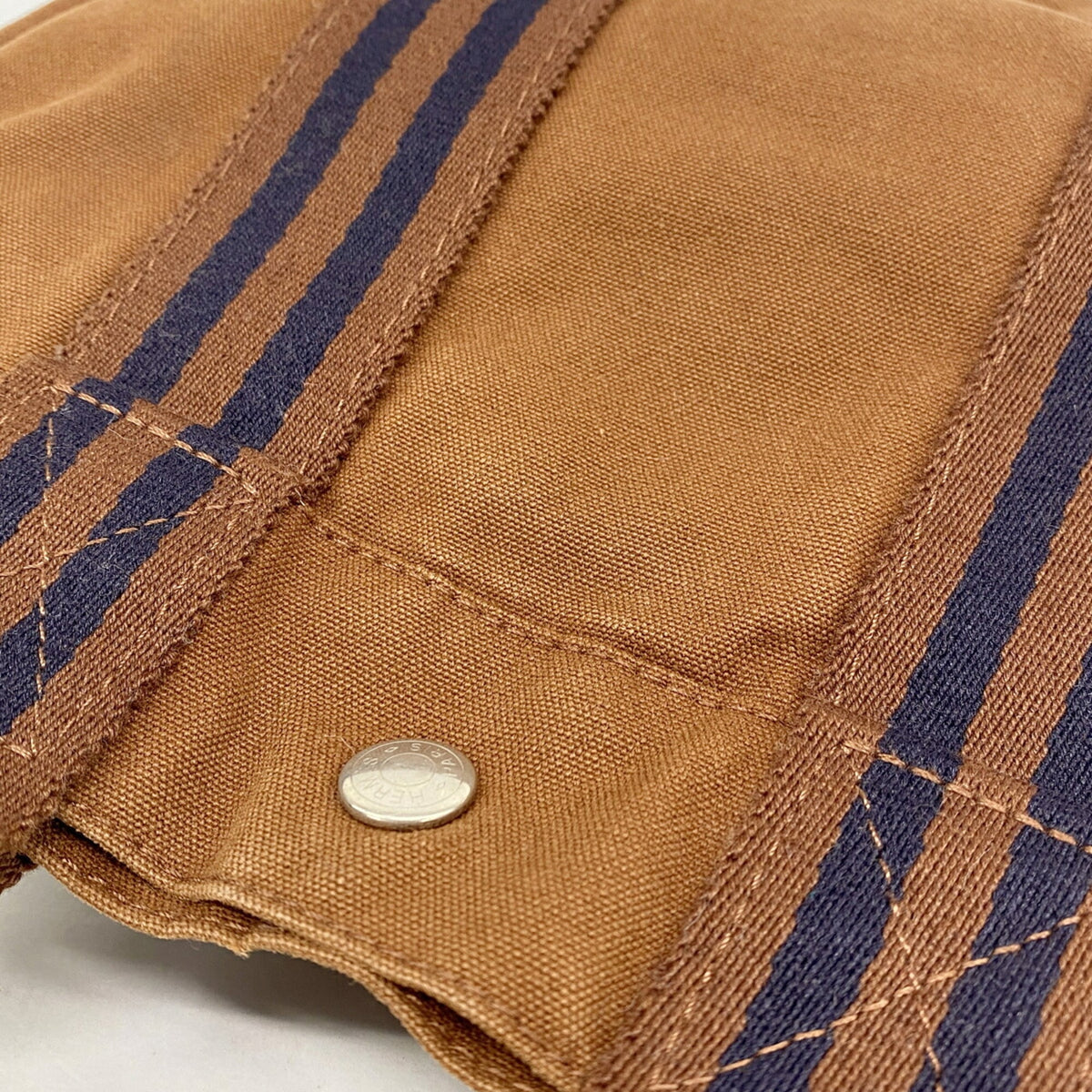 Hermes Brown Canvas Tote Bag (Pre-Owned)