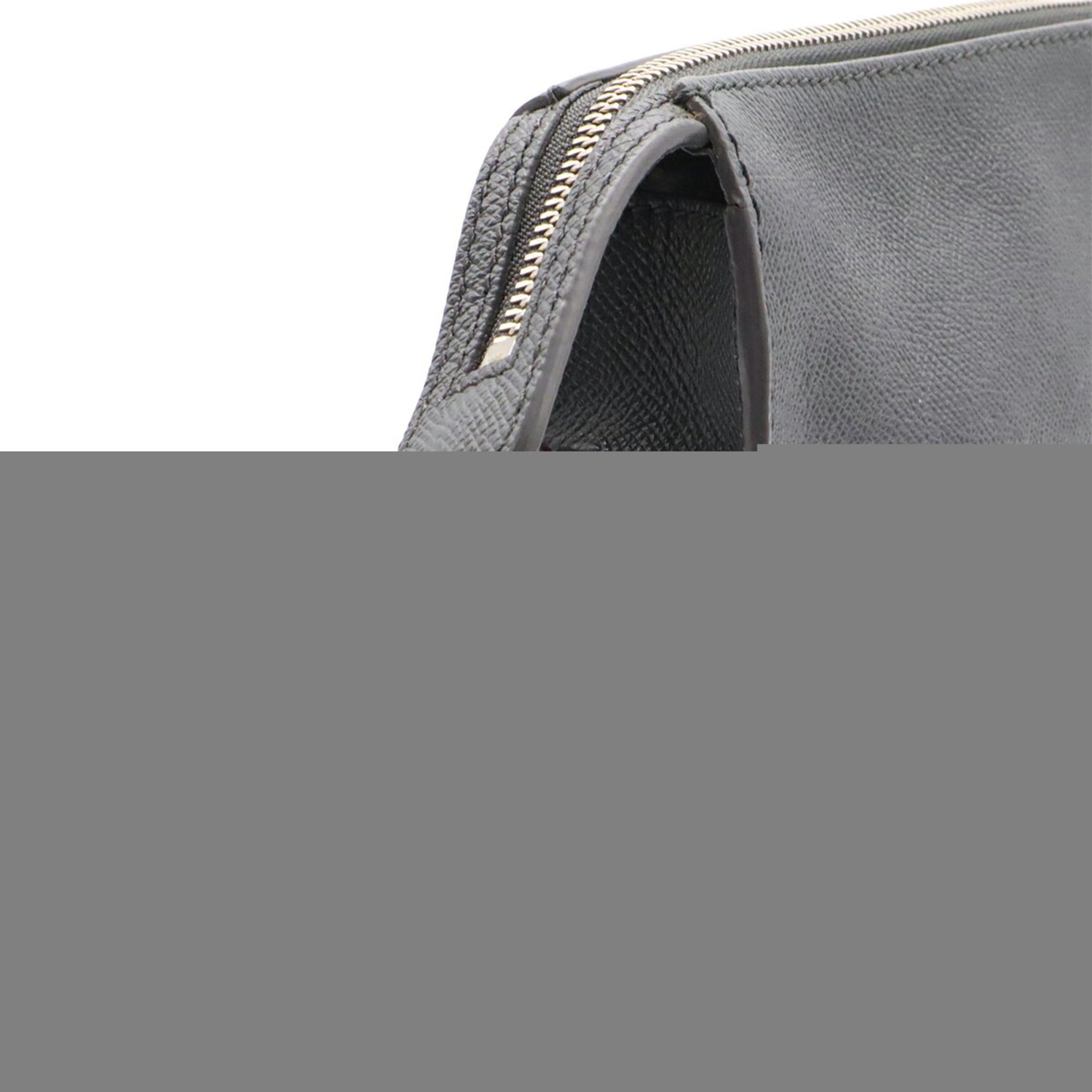 Bvlgari Gray Leather Messenger Bag Shoulder Bag (Pre-Owned)