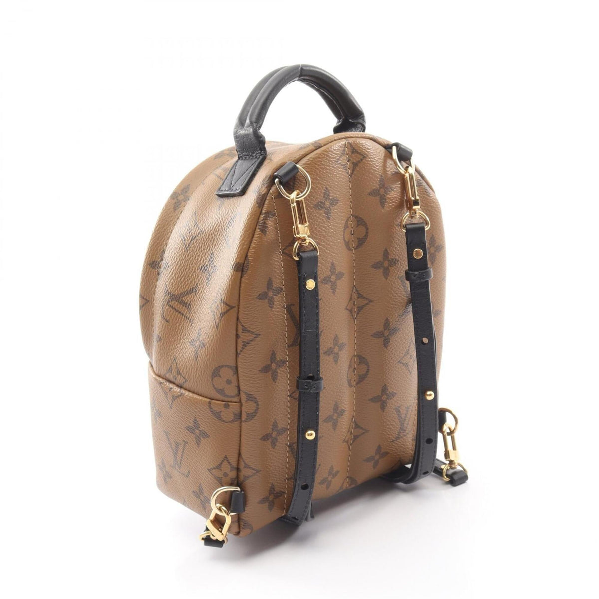 Louis Vuitton Black Brown Coated Canvas Leather Backpack Handbag (Pre-Owned)