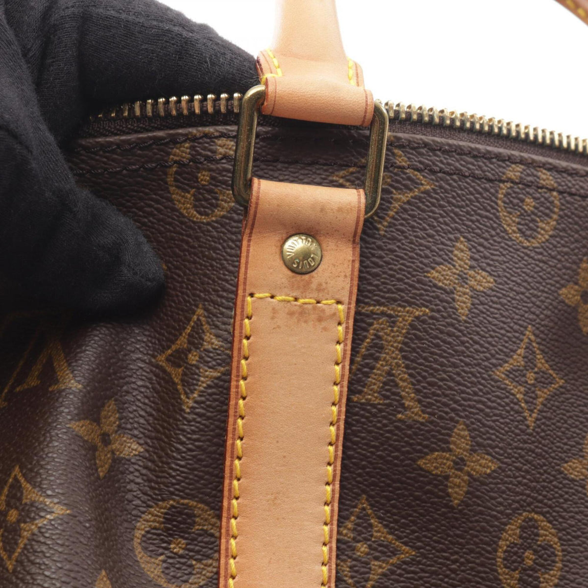 Louis Vuitton Brown Coated Canvas Leather Boston Bag Handbag (Pre-Owned)