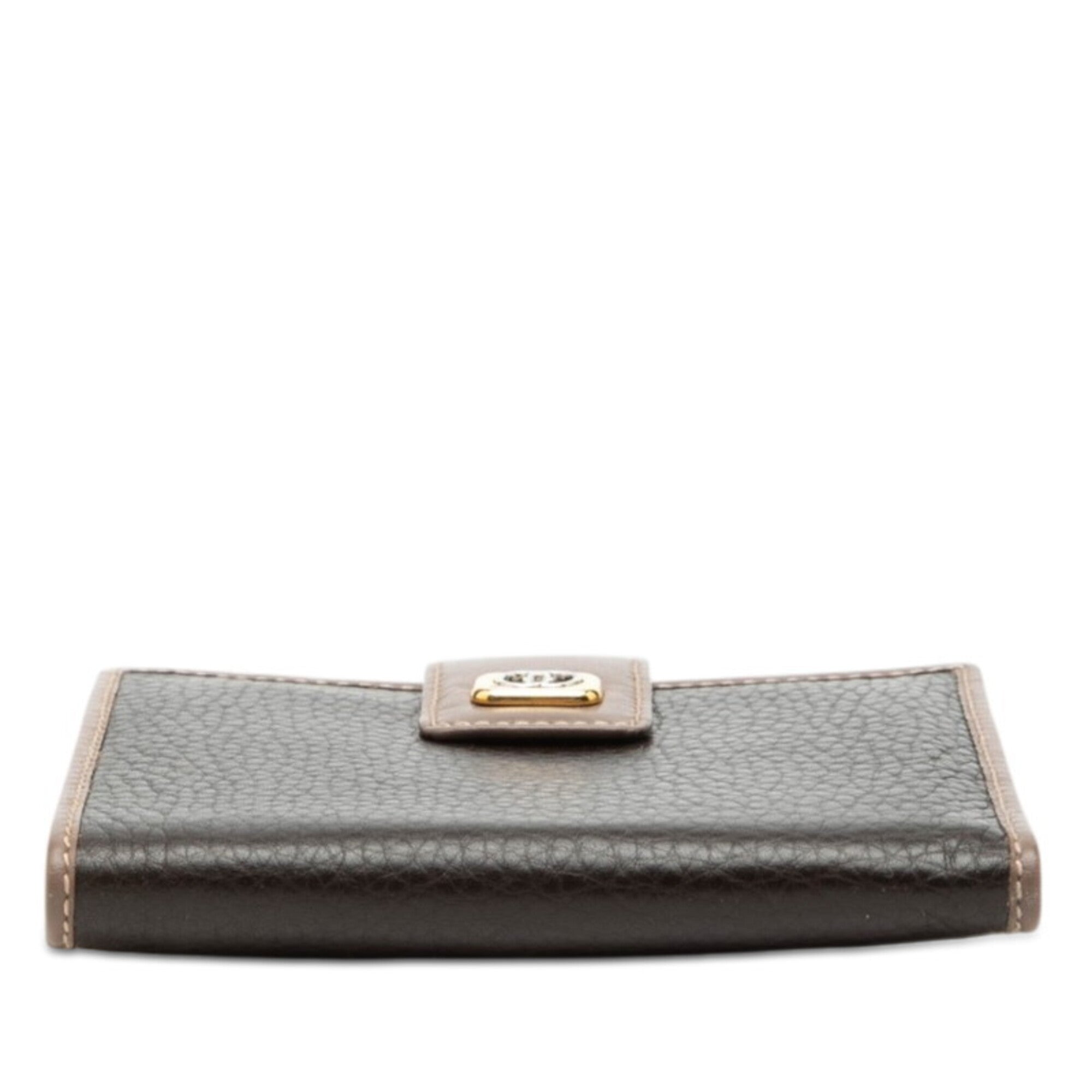 Gucci Black Brown Leather Wallet (Bi-Fold) (Pre-Owned)