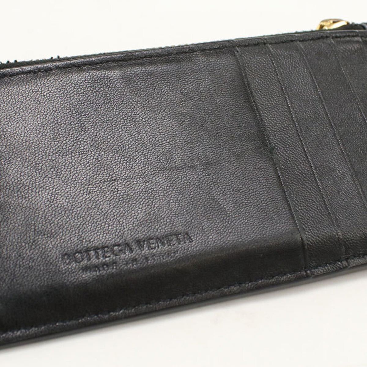 Bottega Veneta Black Leather Coin Purse/Coin Case (Pre-Owned)