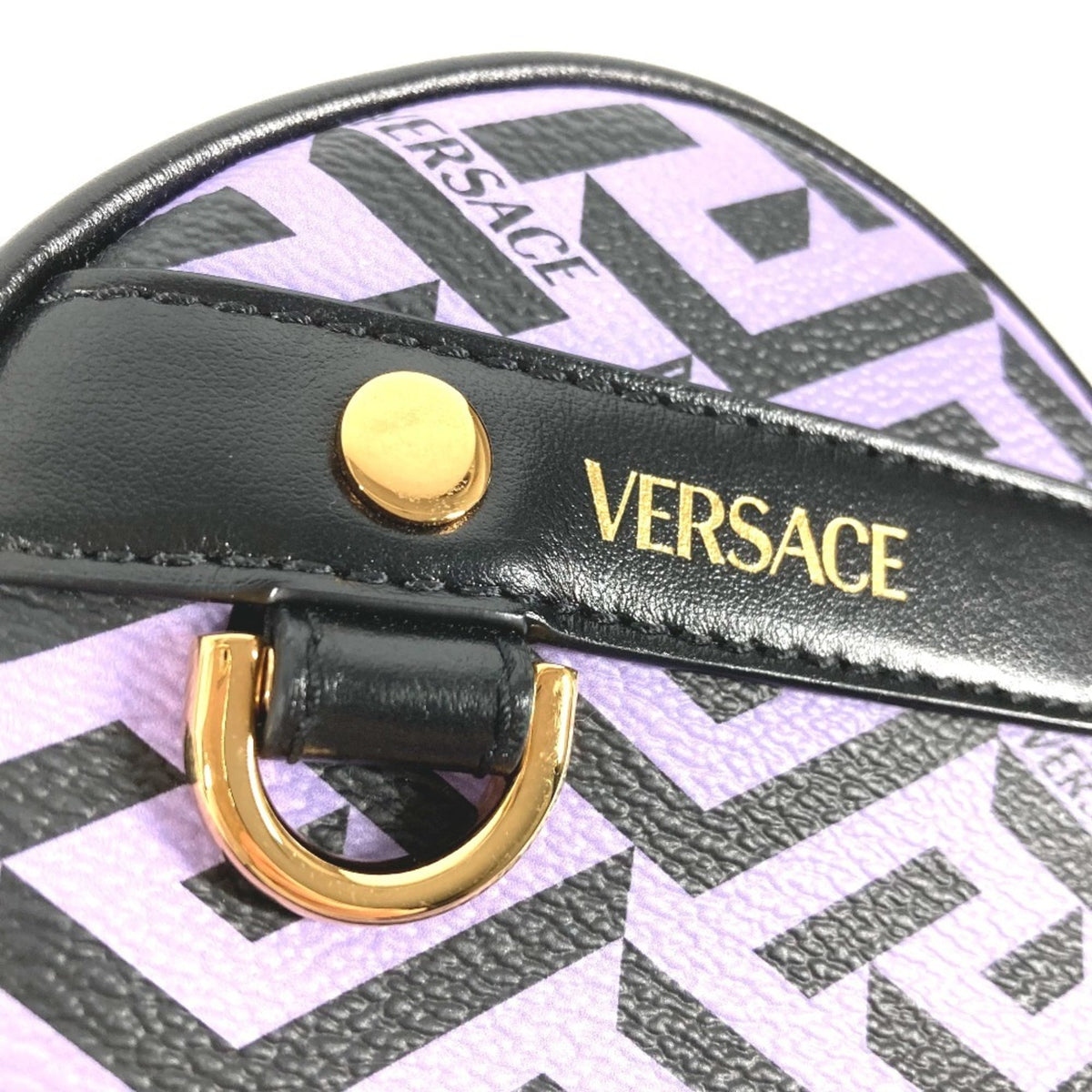 Versace Black Purple Leather Pouch (Pre-Owned)
