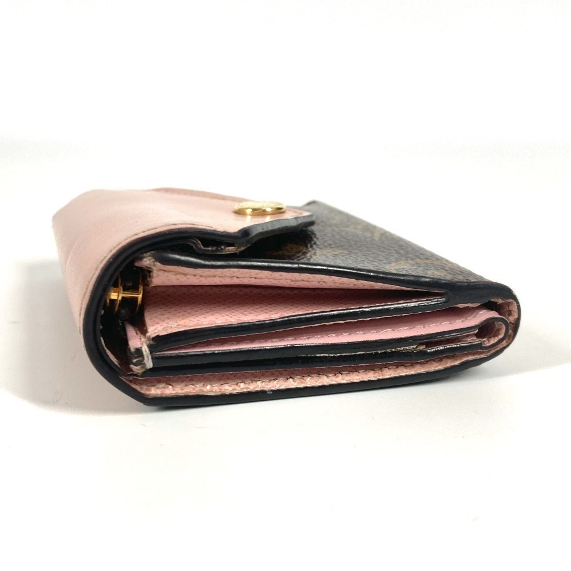 Louis Vuitton Brown Pink Monogram Wallet (Tri-Fold) (Pre-Owned)