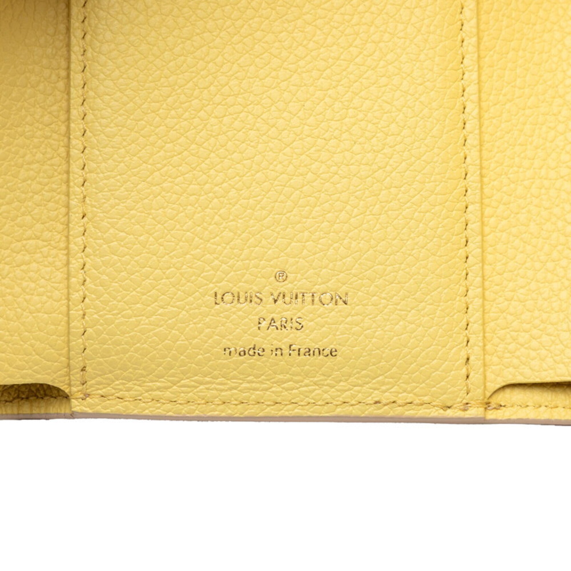 Louis Vuitton Monogram Empreinte Beige Rose Yellow Leather Wallet (Bi-Fold) (Pre-Owned)