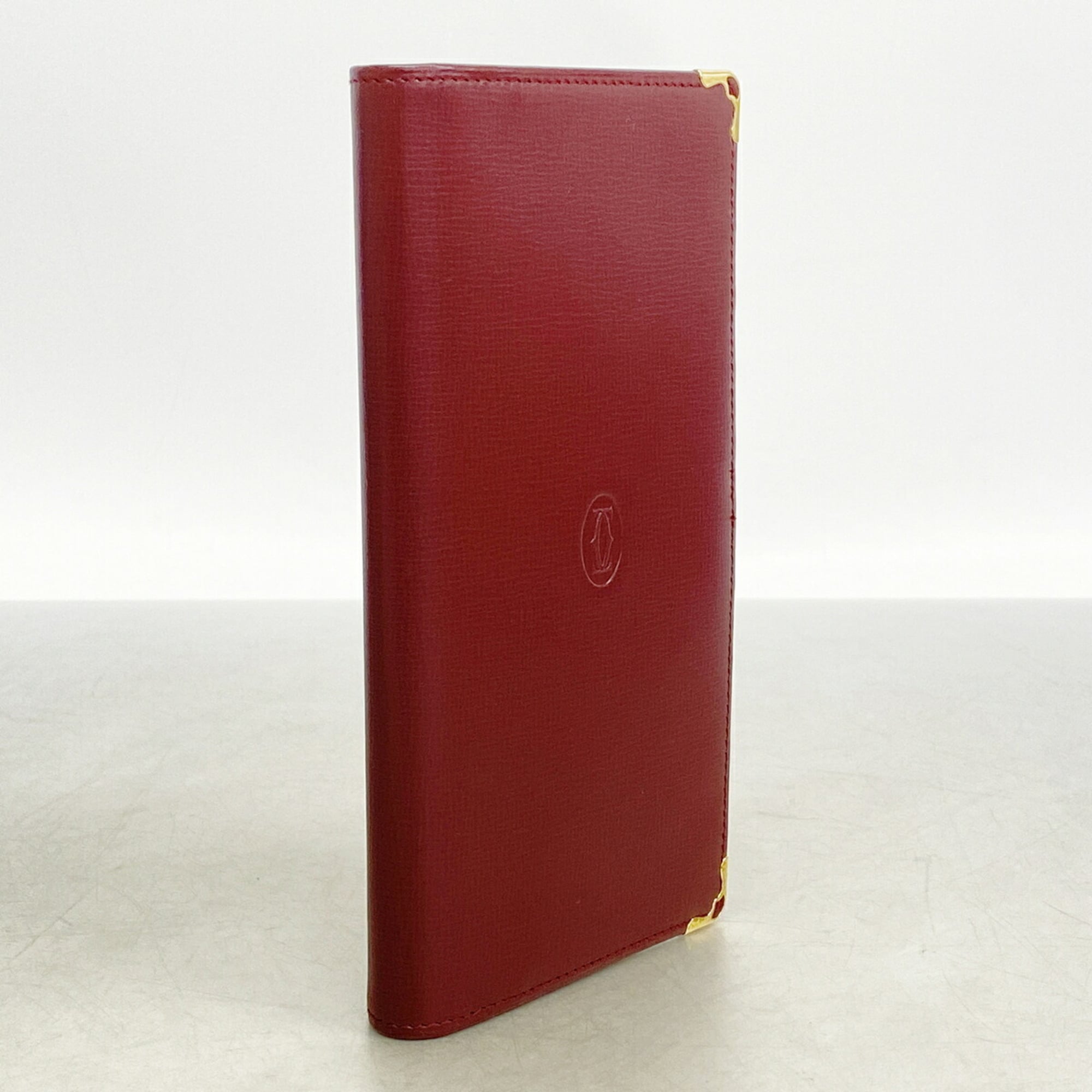 Cartier Bordeaux Leather Long Wallet (Bi-Fold) (Pre-Owned)