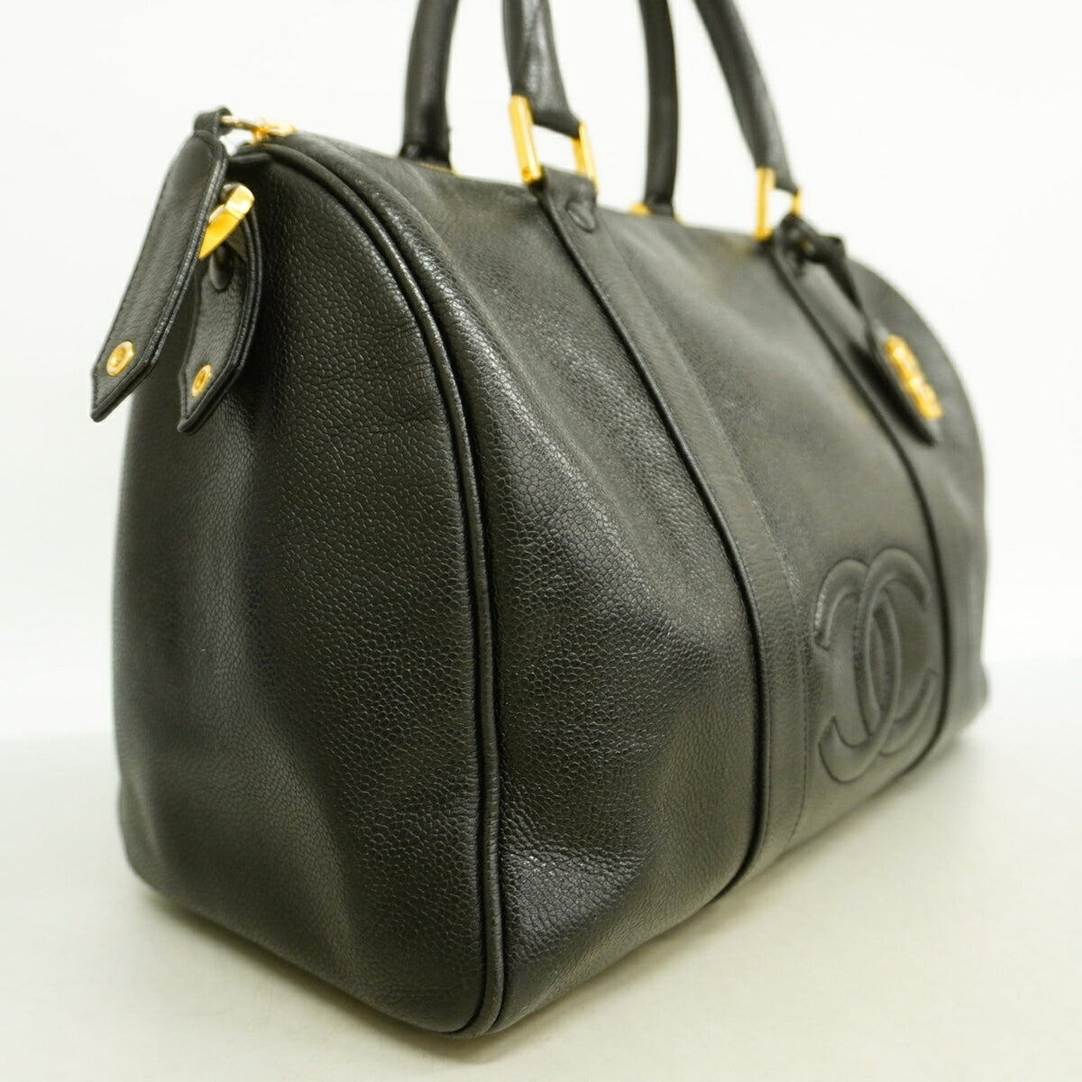 Chanel Black Grained Calfskin Boston Bag (Pre-Owned)